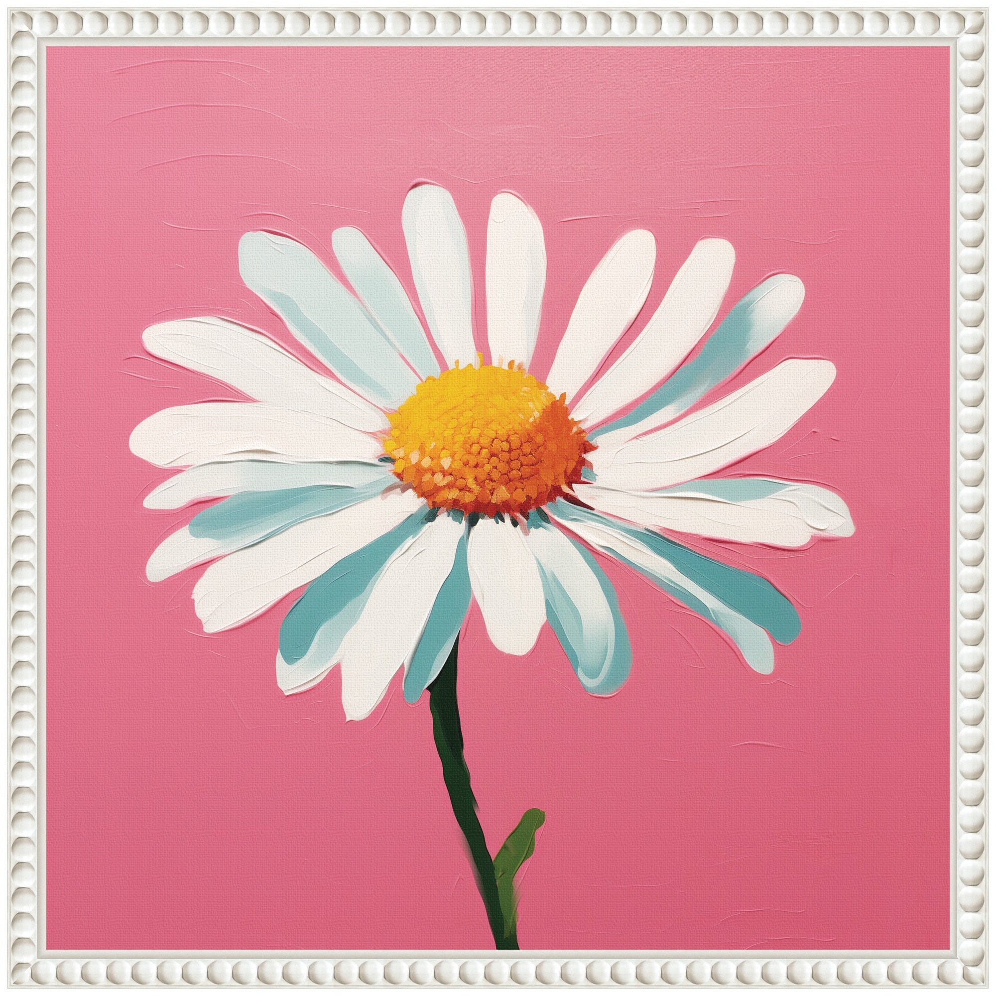 Sylvie Delicate Daisy 2 Pink Framed Canvas by The Creative Bunch Studio