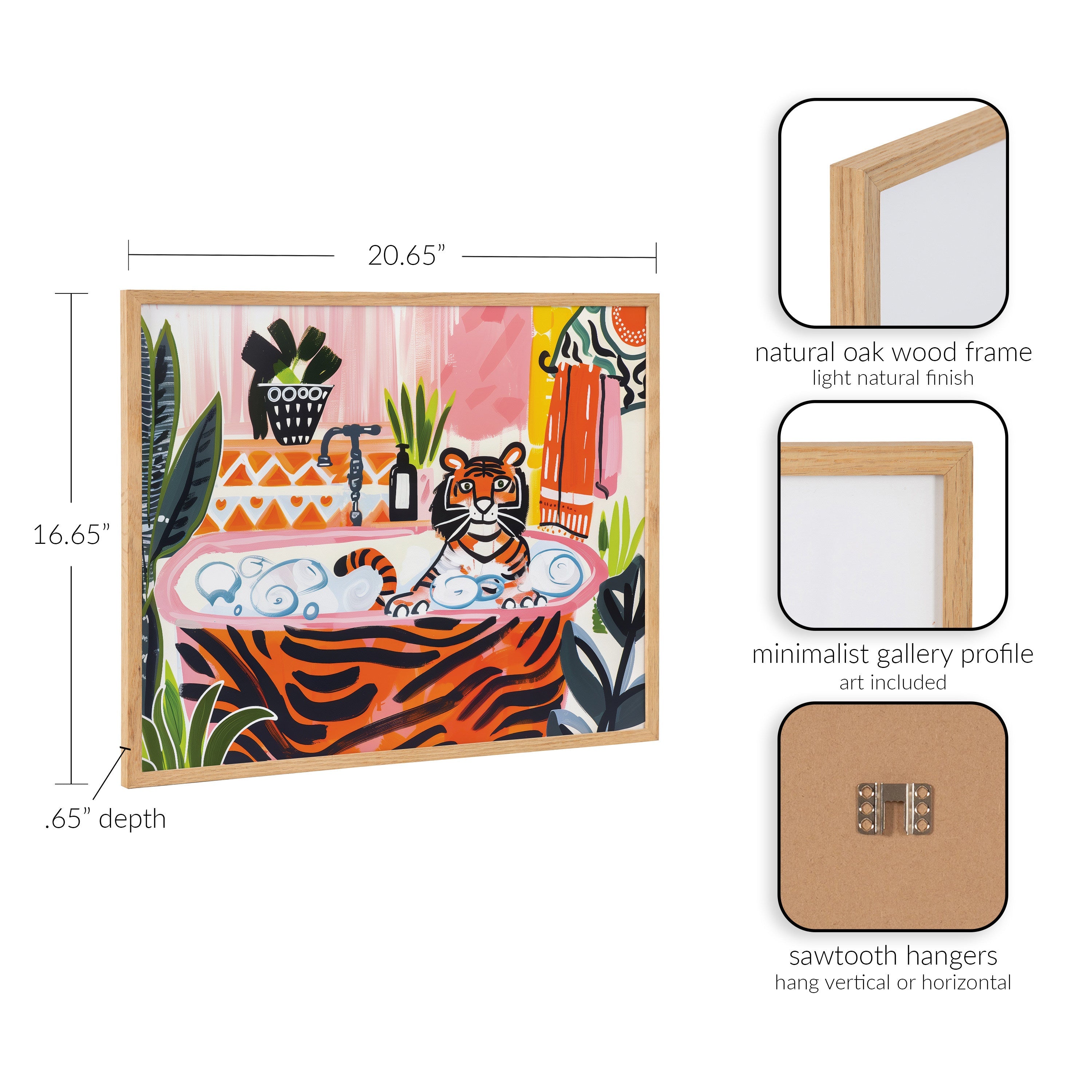 Gallery Bold Maximalist Tiger in Bubble Bath Print by The Creative Bunch Studio