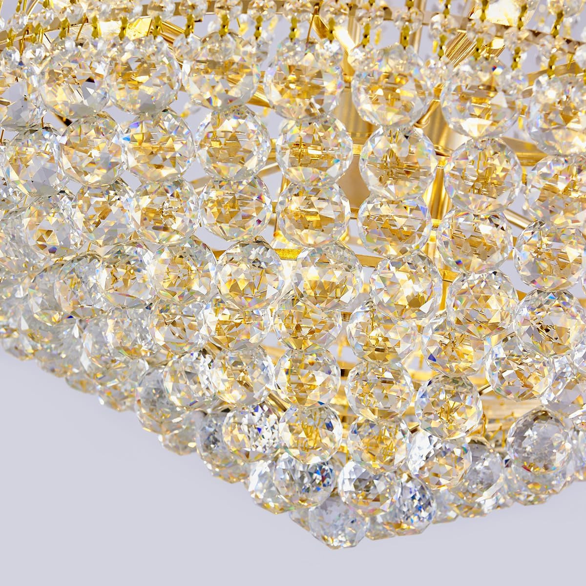 Radiant Golden Crystal Chandelier For Large Entrance-3