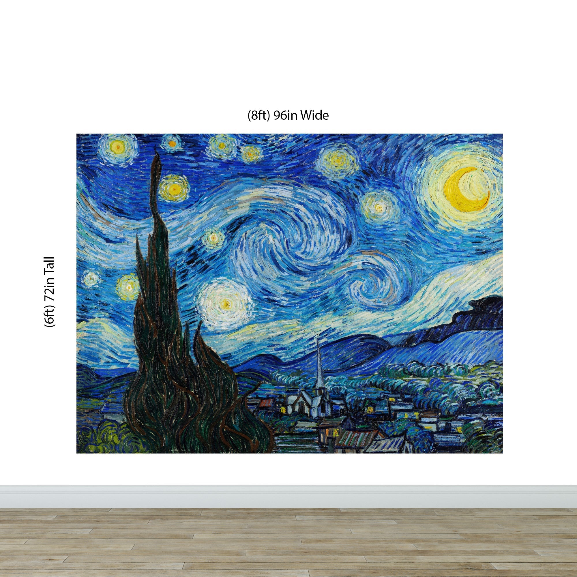 Vincent Van Gogh's The Starry Night Painting Wallpaper Mural. #6742