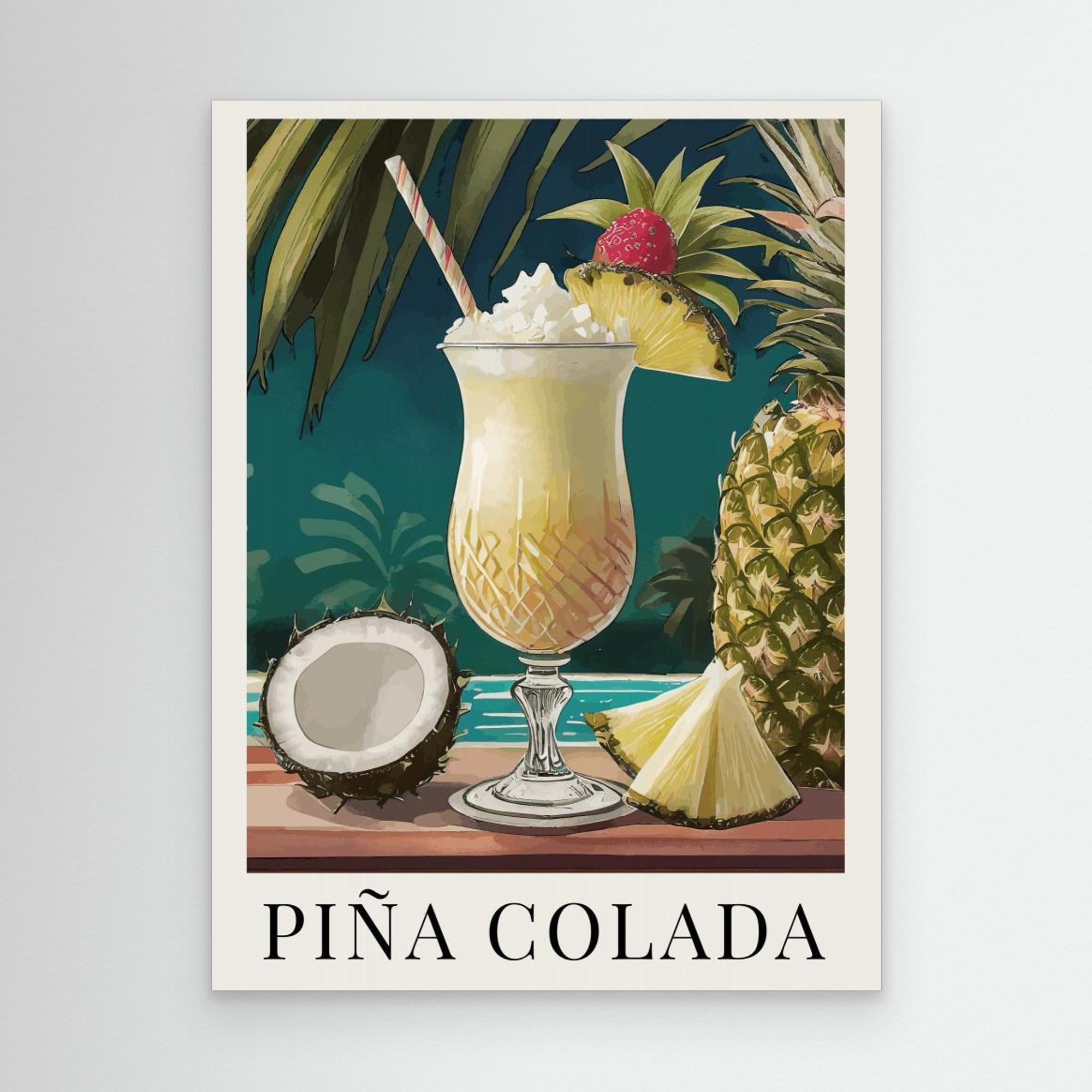 Pina Colada abstract tropical art print by Andreas Magnusson – modern wall decor with bold colors