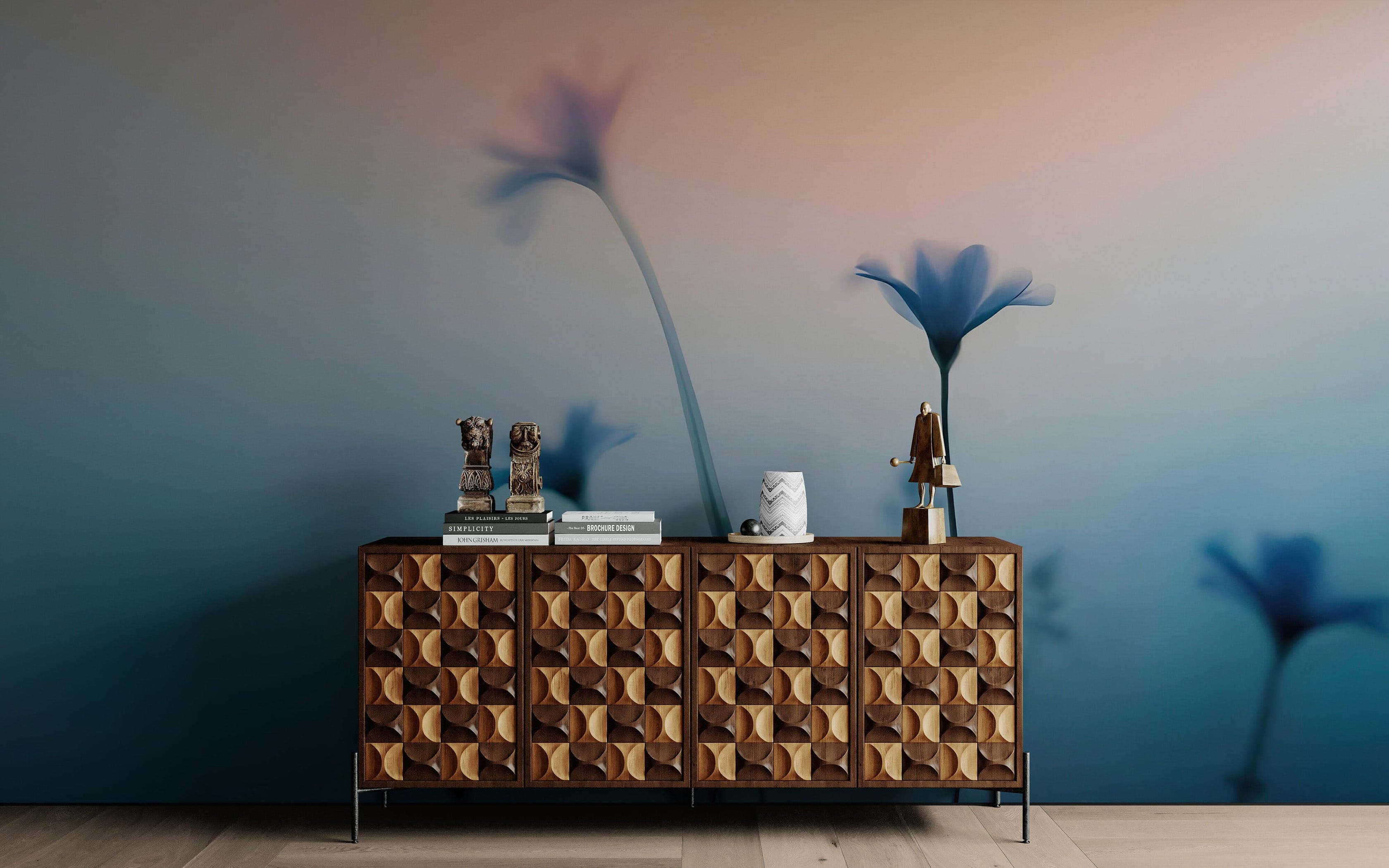 Morning Dew Misty Flower Wallpaper Mural. #7021