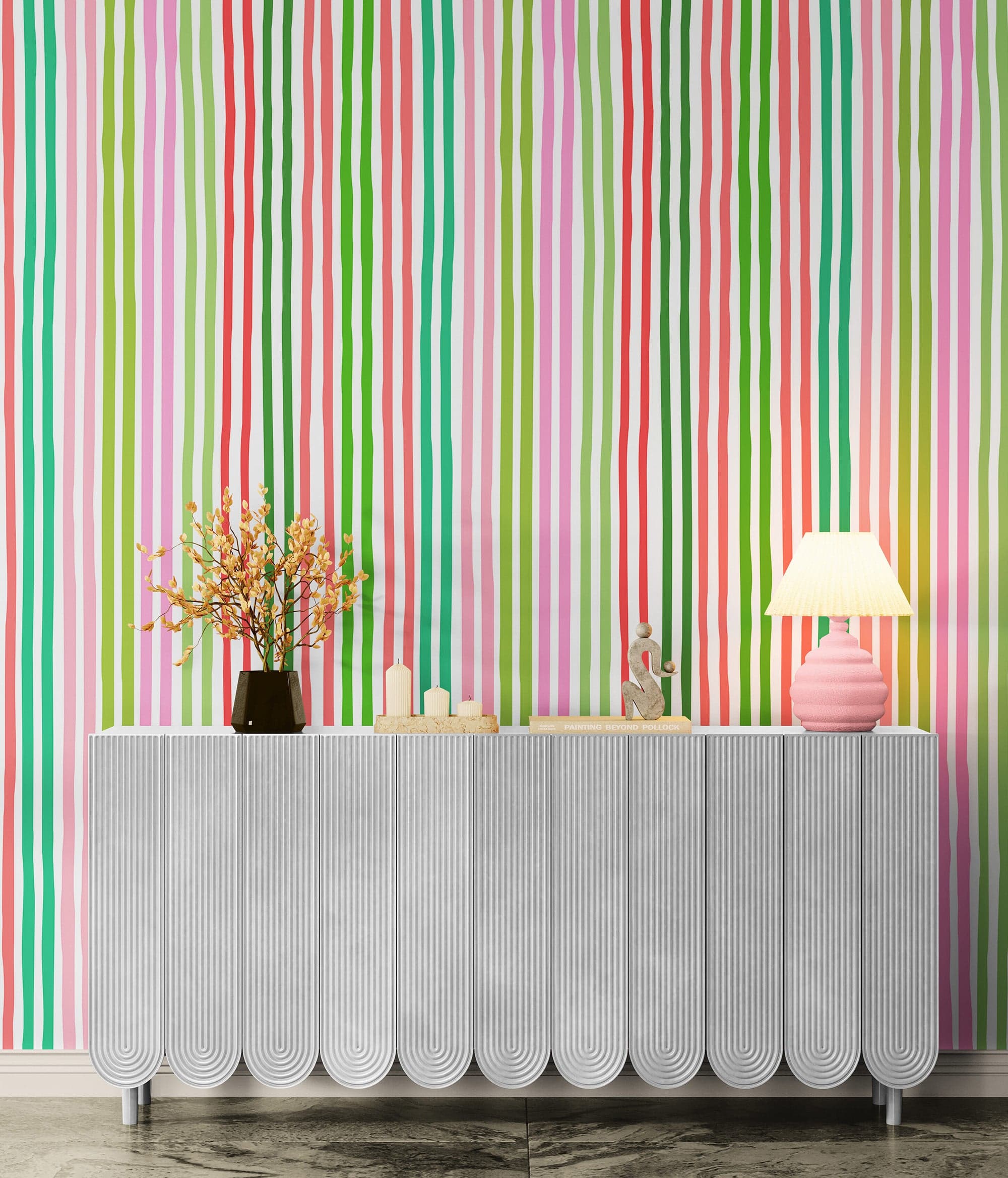 Color Vertical Stripes Pattern Wallpaper Mural. #7034