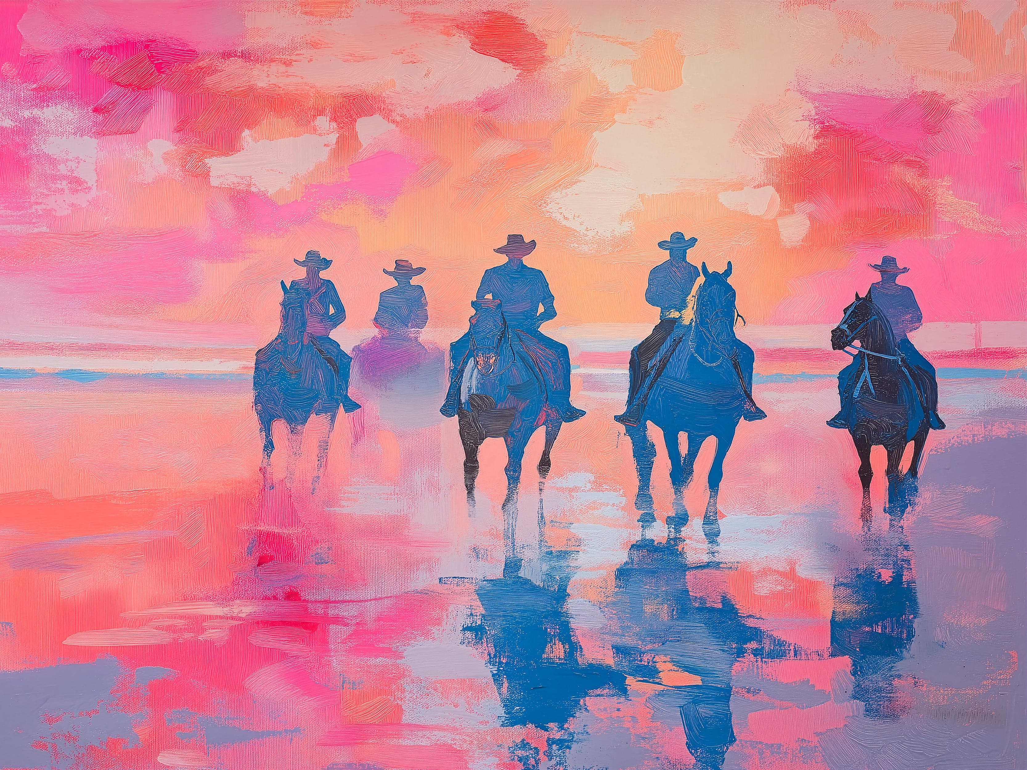 Pink Western Cowboy Style Wall Mural. Pink Cowgirl. #7048