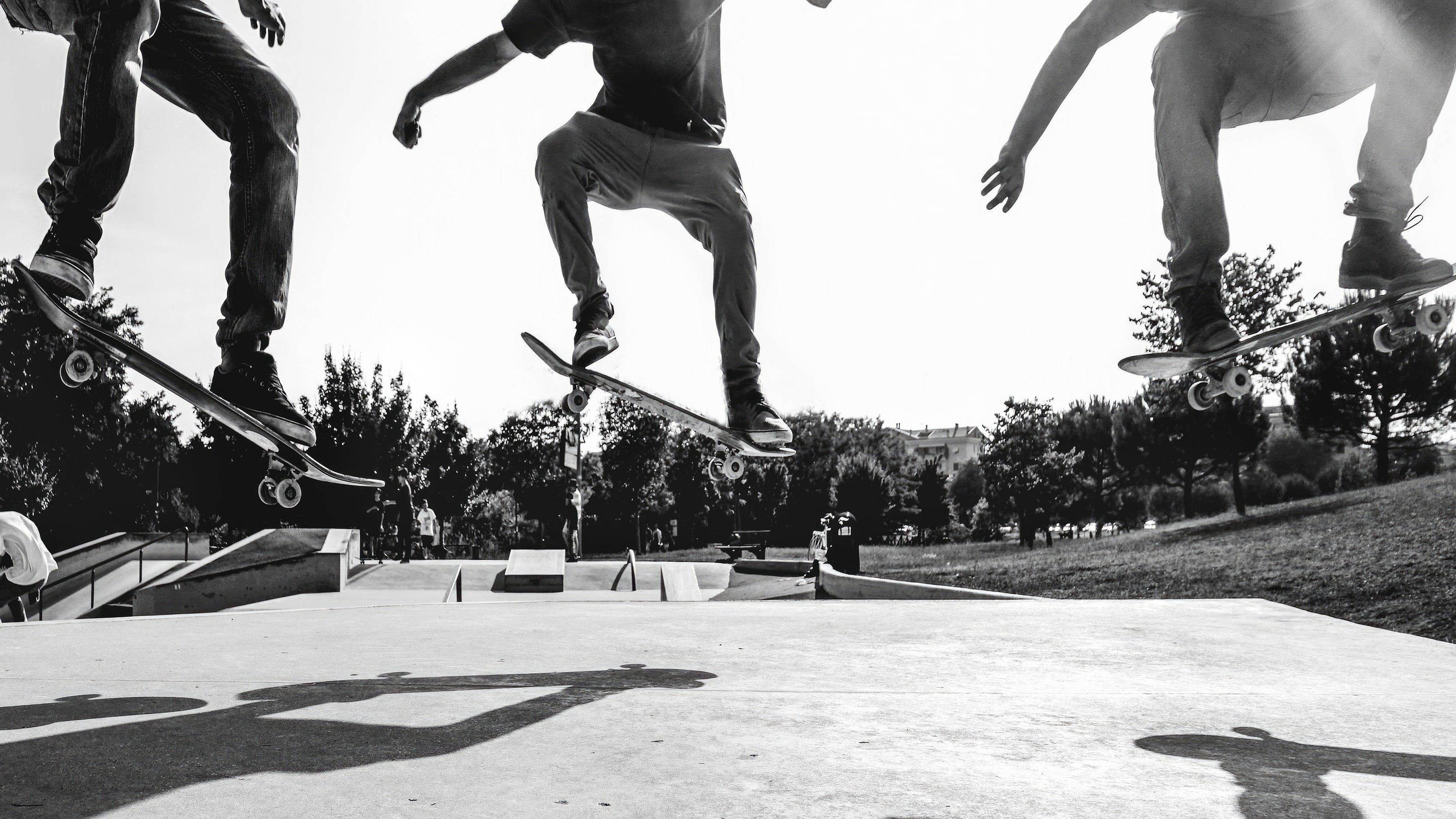 Skateboard Urban Park. Black and White Wall Mural. #7056