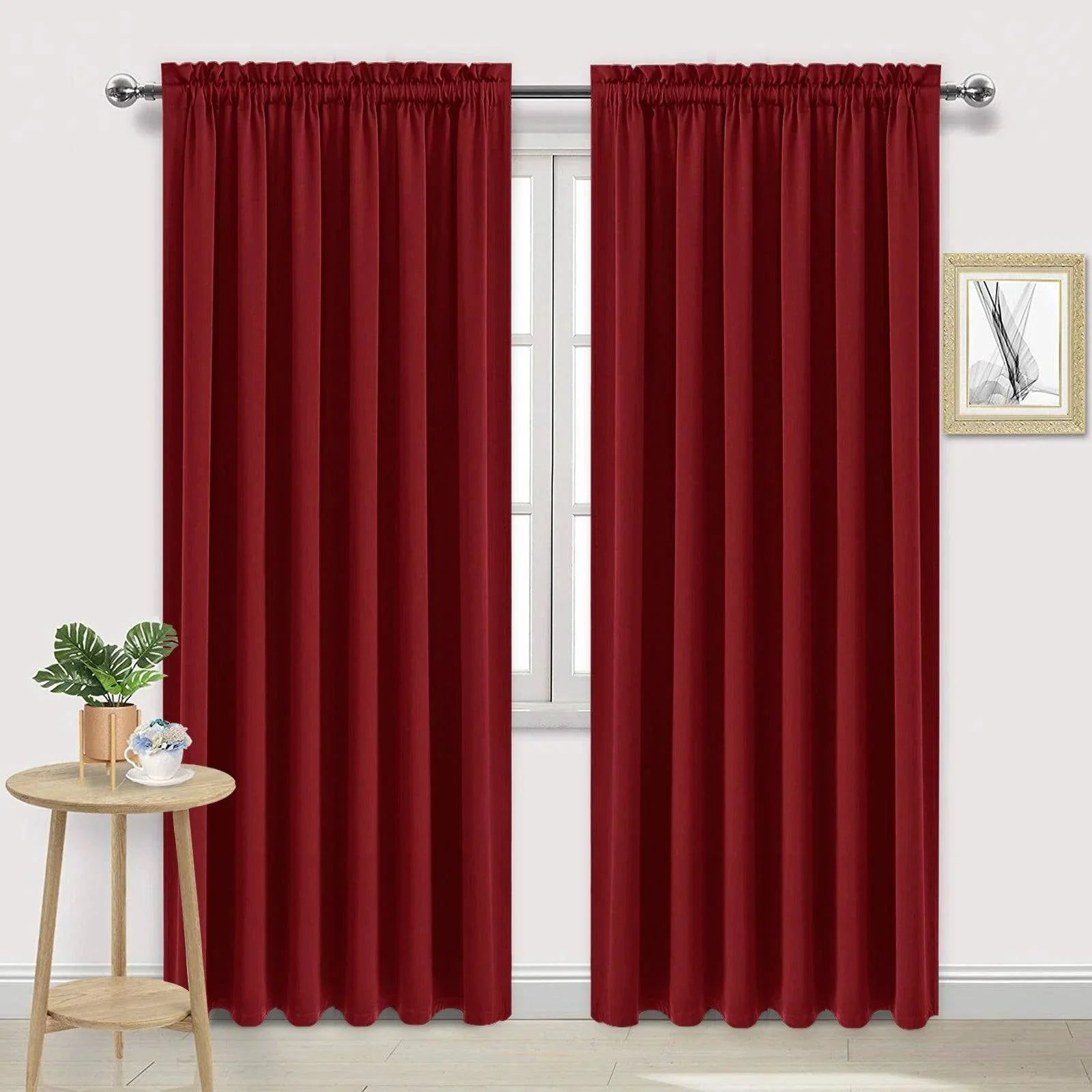 DWCN Rod Pocket Blackout Curtains, Set of 2 Panels-6