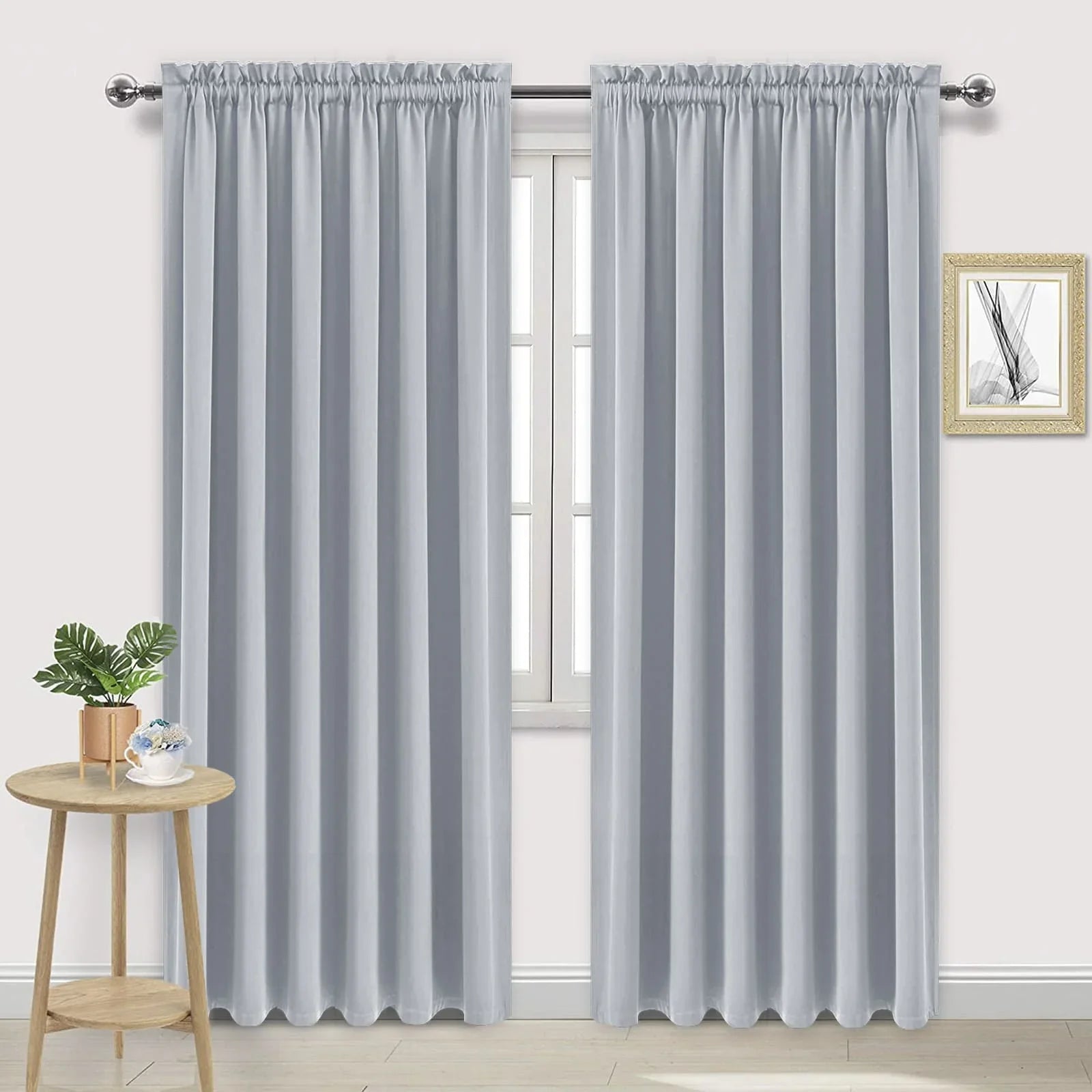 DWCN Rod Pocket Blackout Curtains, Set of 2 Panels-7
