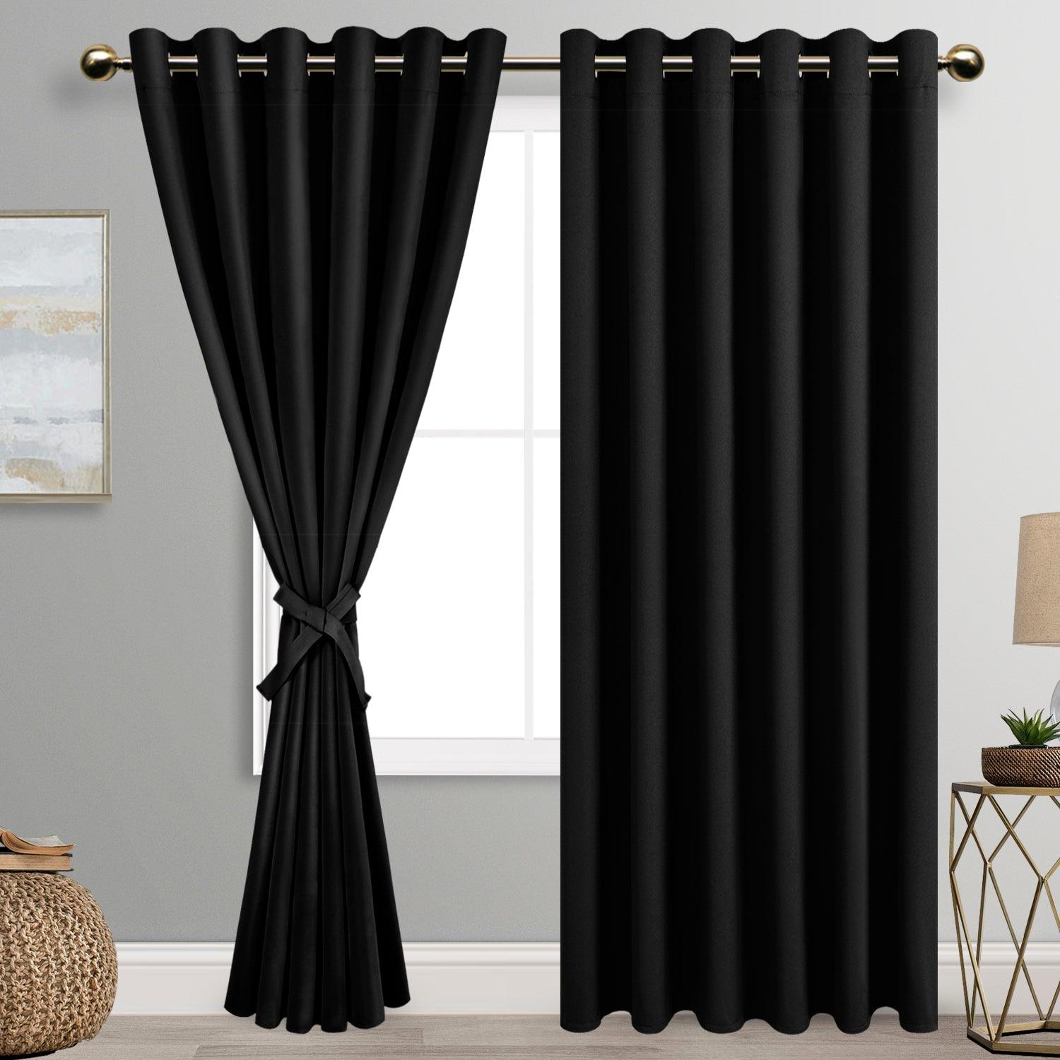 DWCN Blackout Curtains with Tiebacks, Set of 2 Panels-0