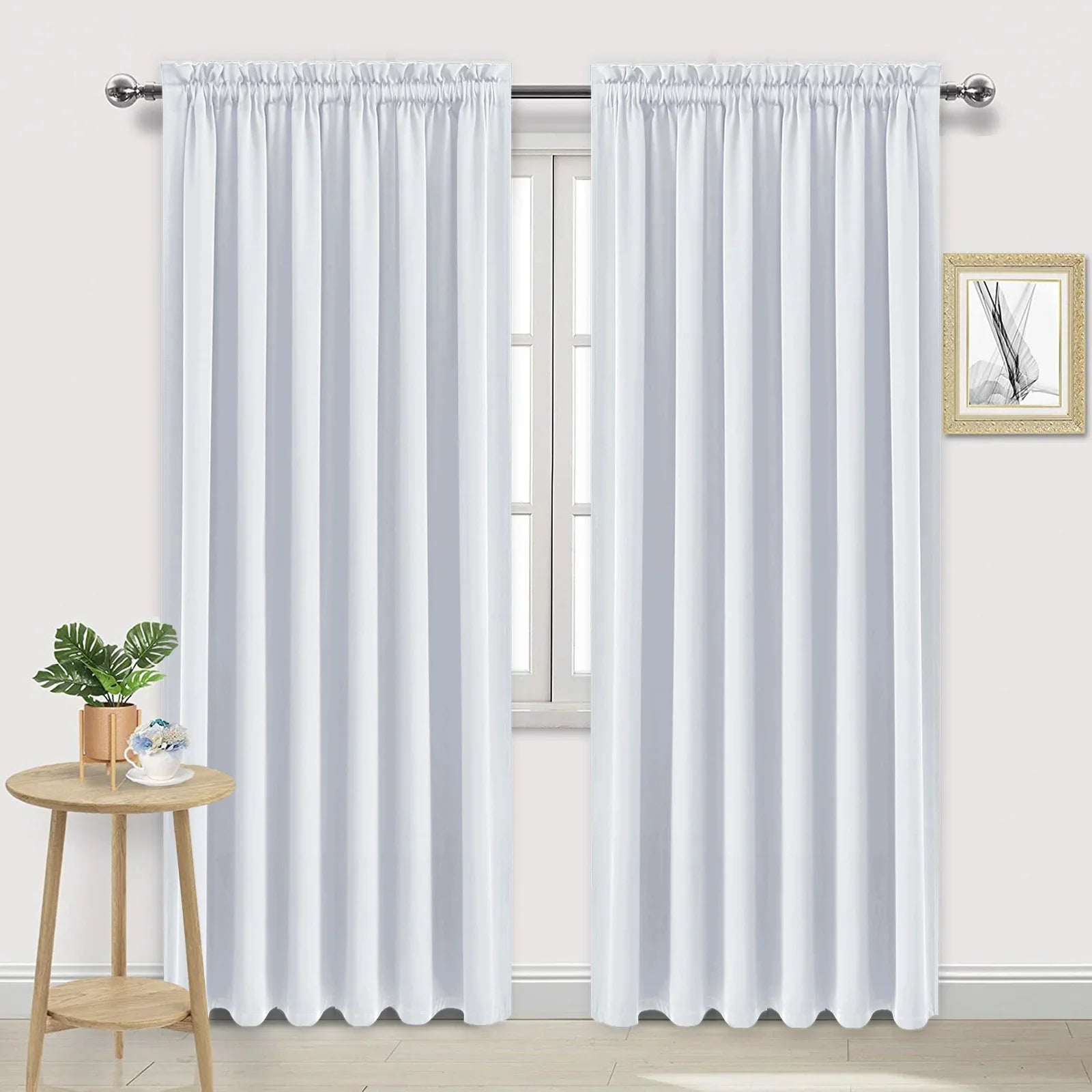 DWCN Rod Pocket Blackout Curtains, Set of 2 Panels-8