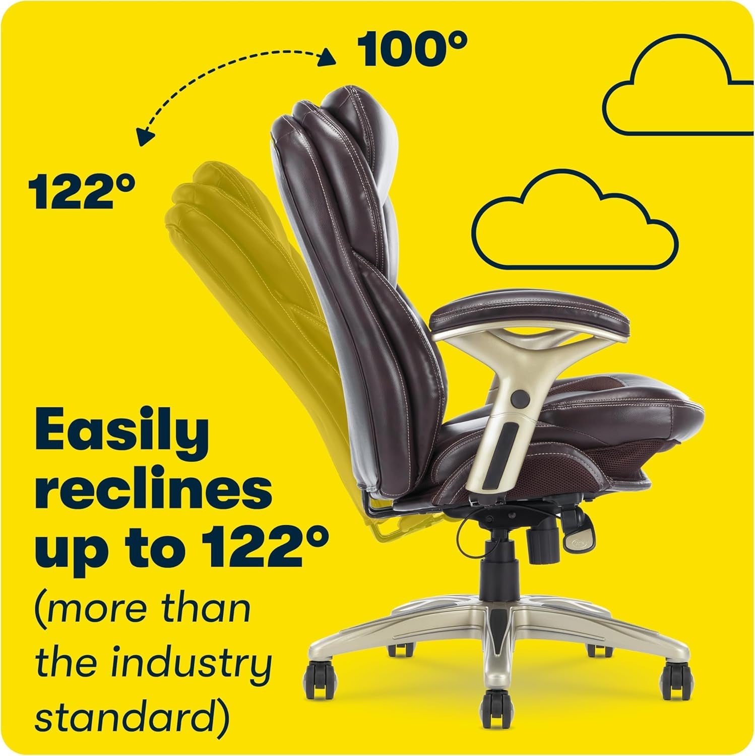 Claremont Ergonomic Office Chair Lumbar Support Chestnut