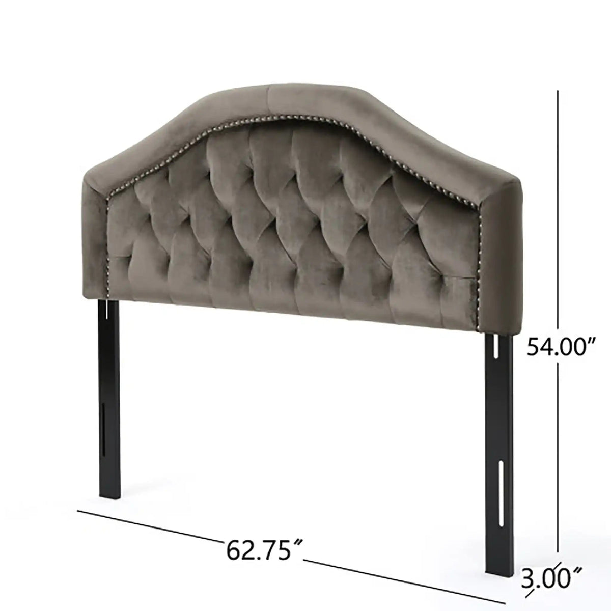 Kaarina Contemporary Tufted Fabric Headboard with Nailhead Trim - Queen