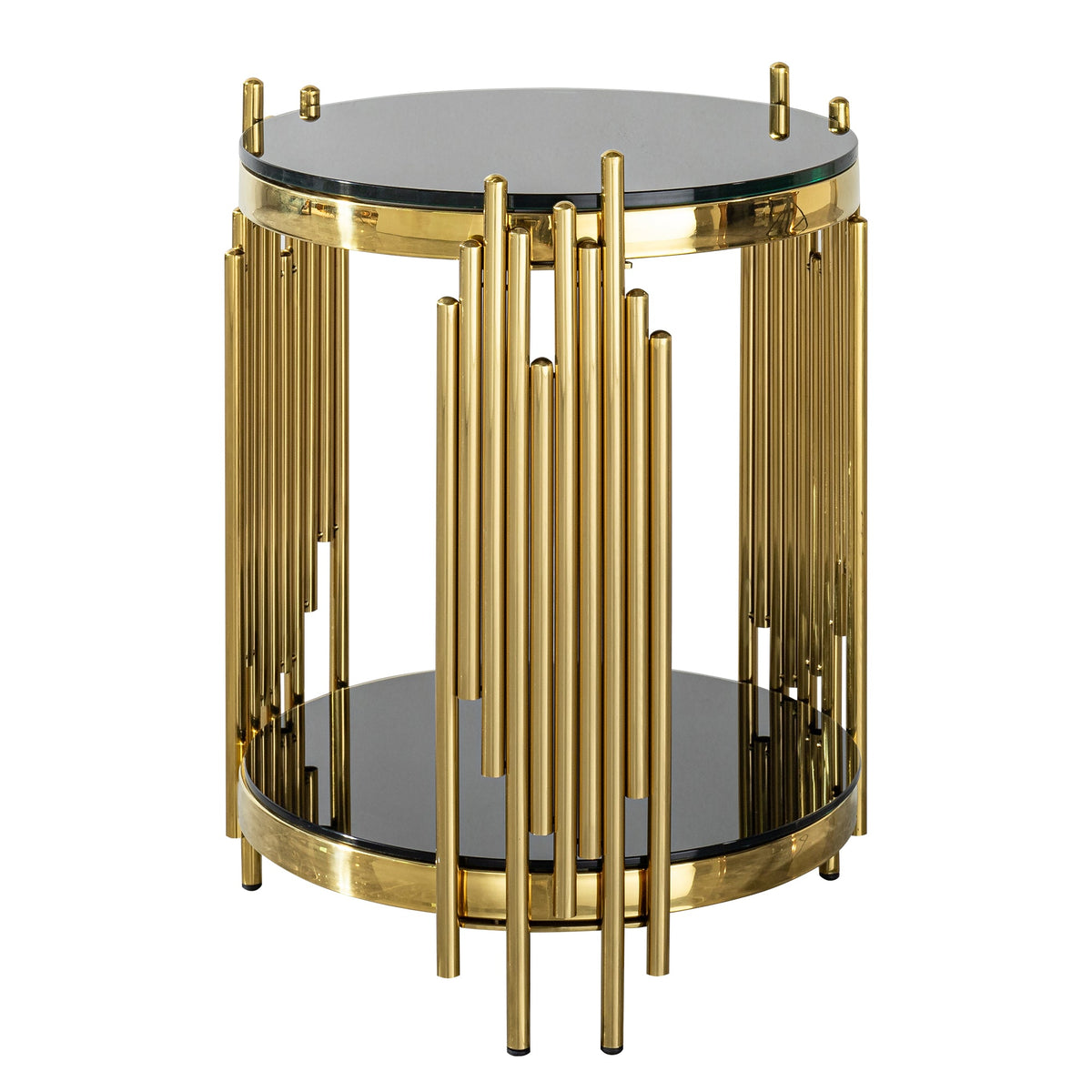 Luxury Round End Table with 2-Tier