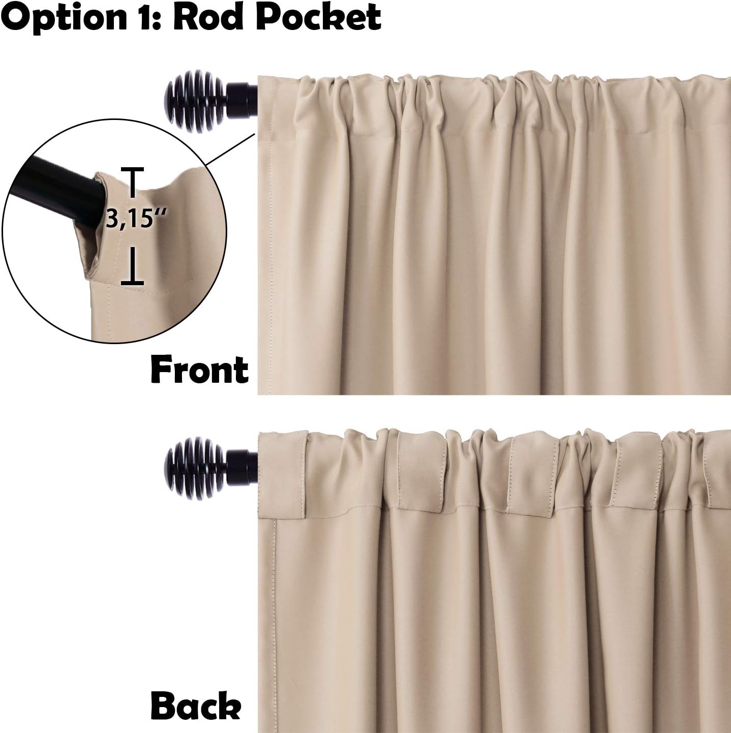 Custom Curtains: 1 Panel Wide Width Blackout Curtain, Room Divider Curtains-4