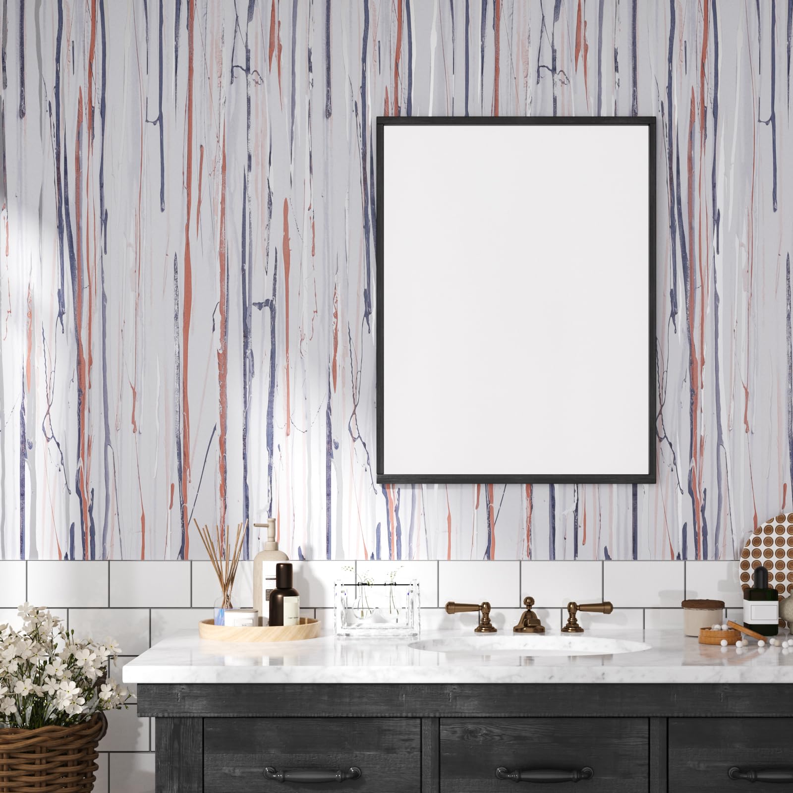 FANCYEASY Grey Grasscloth Peel & Stick Wallpaper 15.7x118in Rustic Vinyl