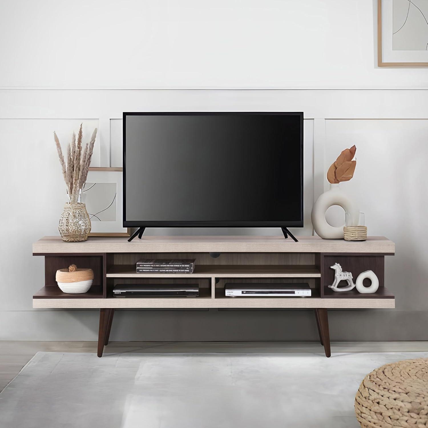 70.87 in. Stand with 5 Storage Shelves Fits TV's up to 75 in. - PRHOMZ