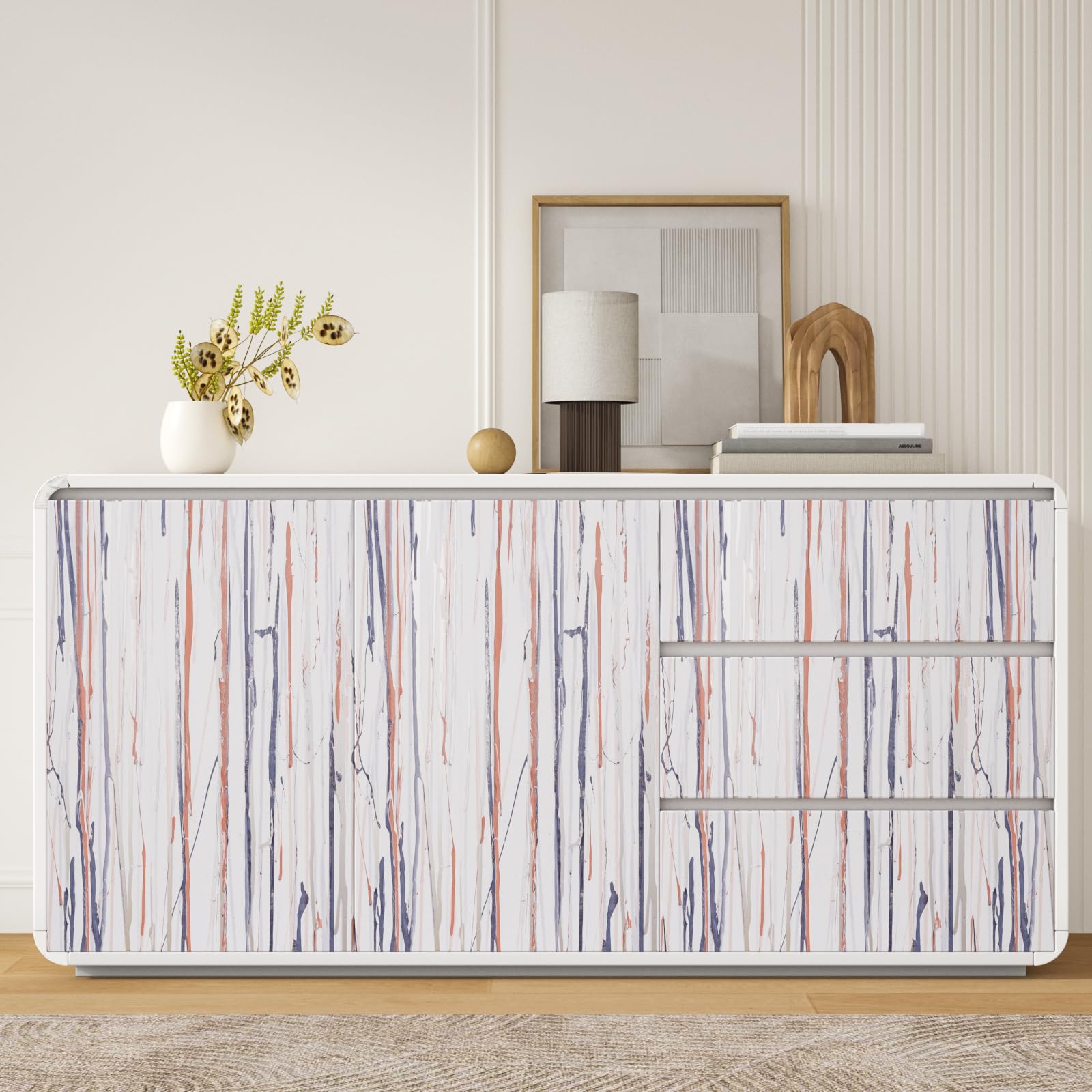FANCYEASY Grey Grasscloth Peel & Stick Wallpaper 15.7x118in Rustic Vinyl