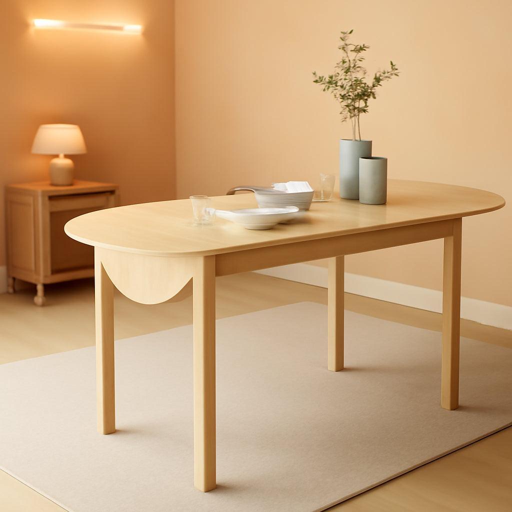 55 Inch Solid Pine Dropleaf Dining Table Expandable