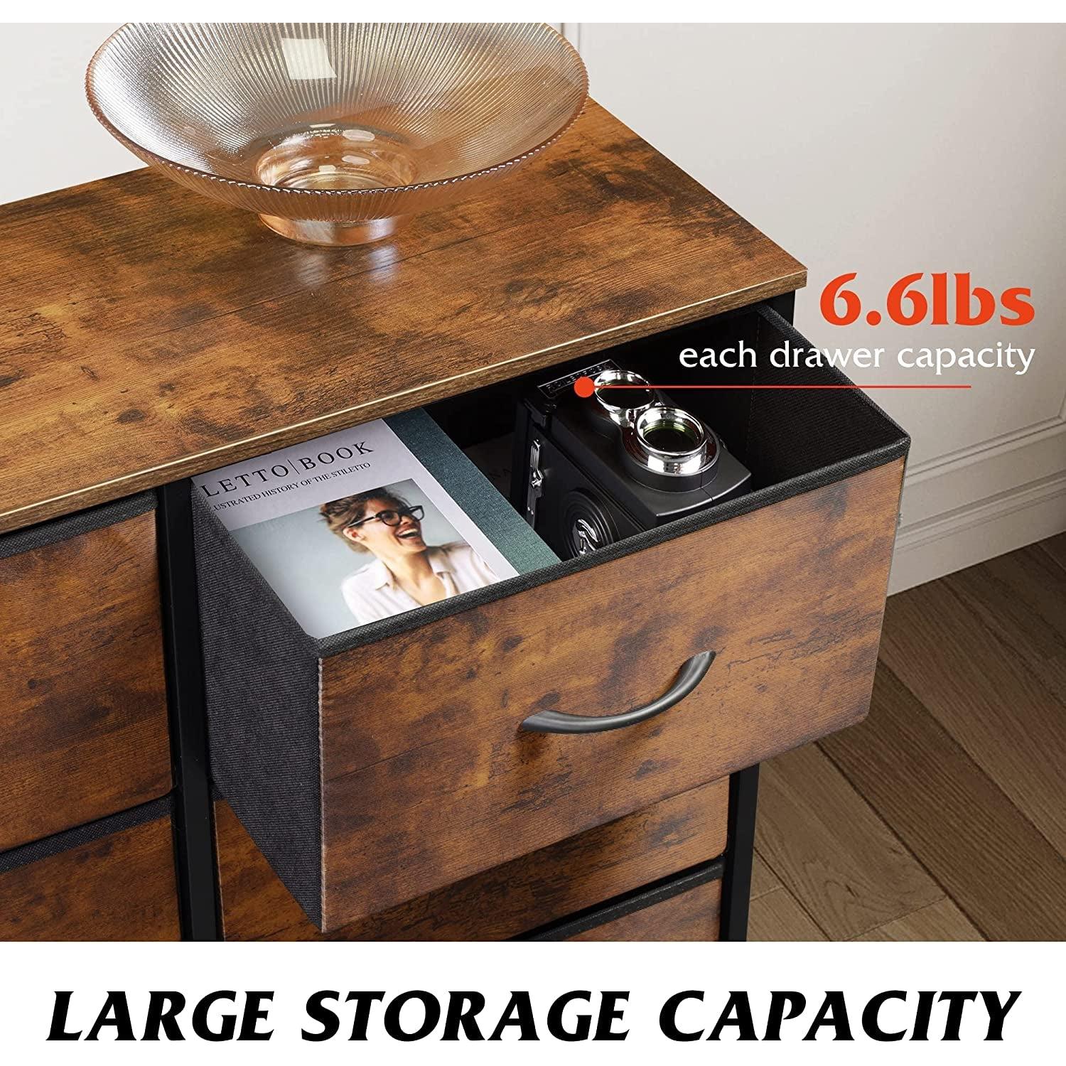 6 Drawer Dresser Rustic Brown For Bedroom Storage Solutions