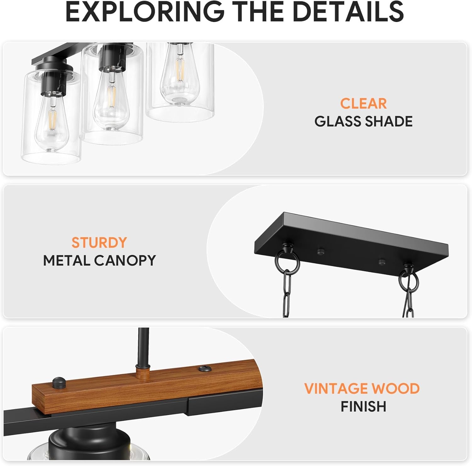 Matte Black Fivefold Lights Kitchen Island Pendant-3