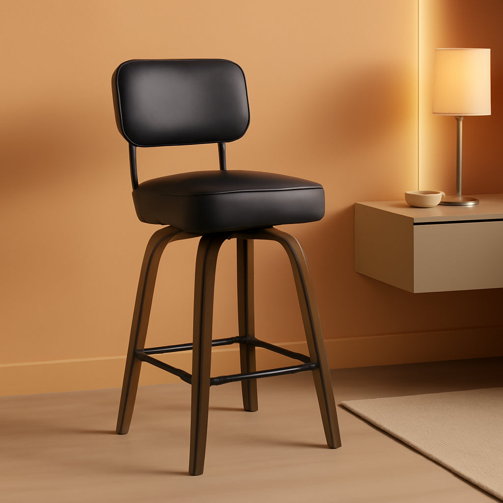 Swivel Bar Stools Set Of 4 26 Inch Counter Height Black