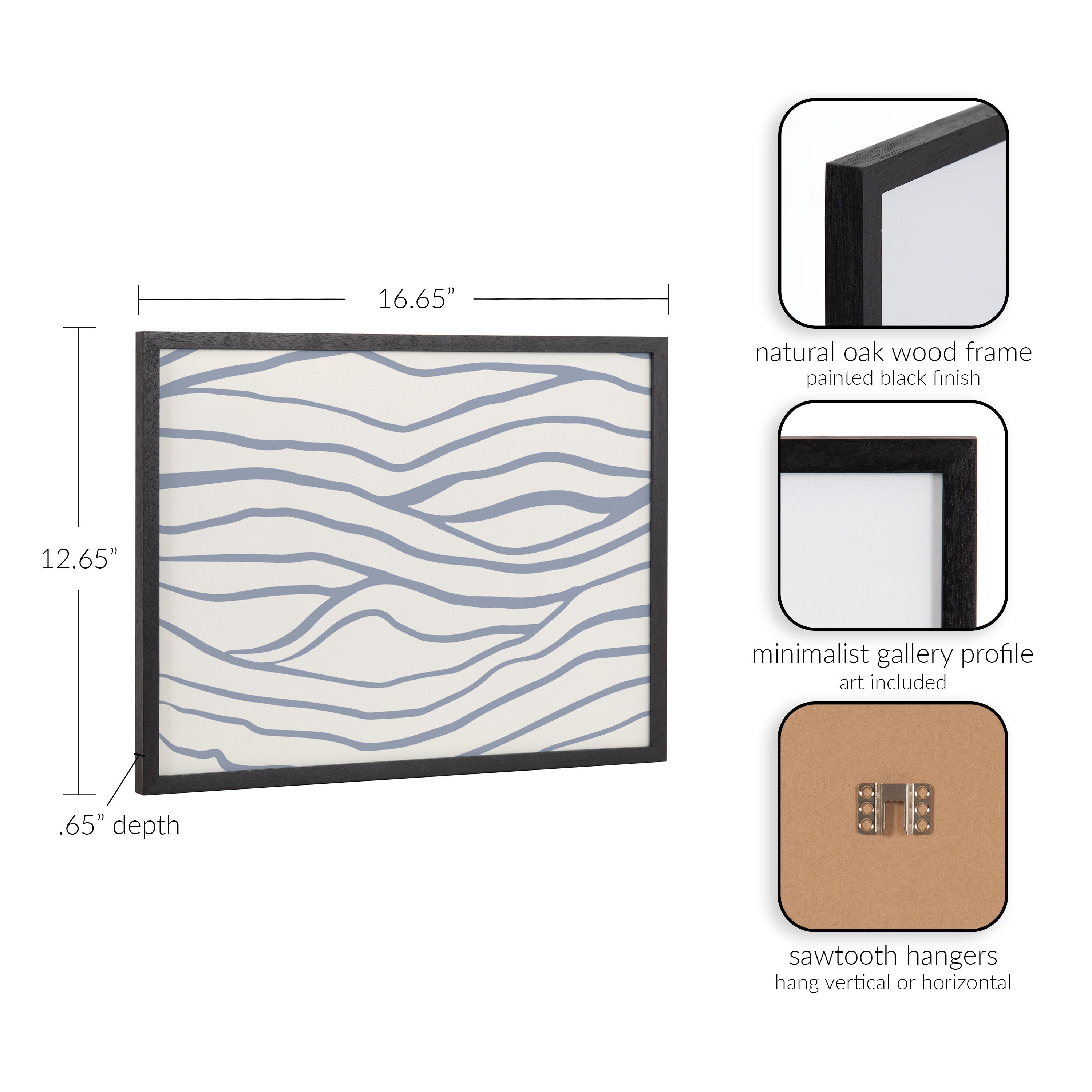 Gallery Simple Elegant Coastal Waves Print by The Creative Bunch Studio