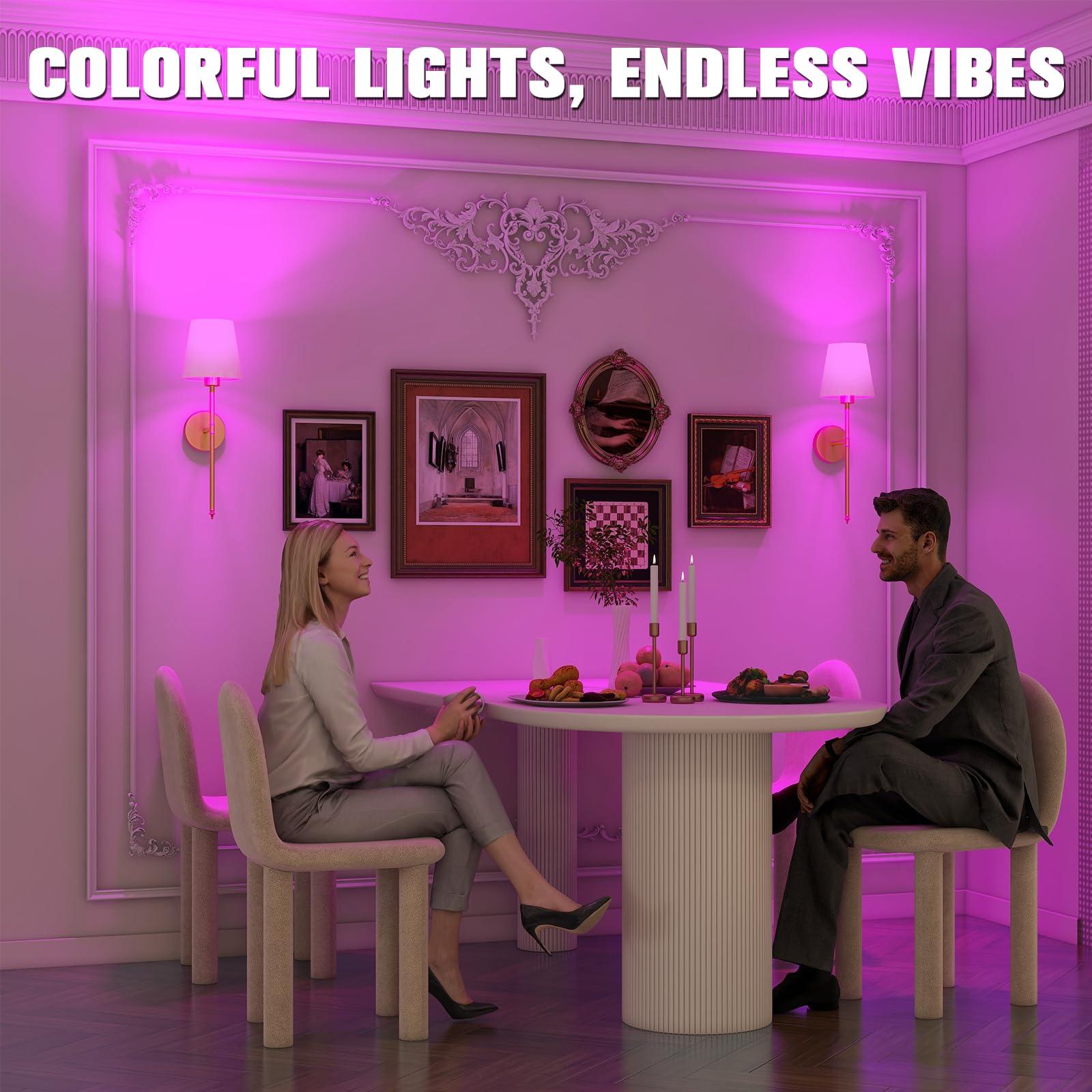 2-Pack Wall Lights Battery Operated Wall Sconces - PRHOMZ