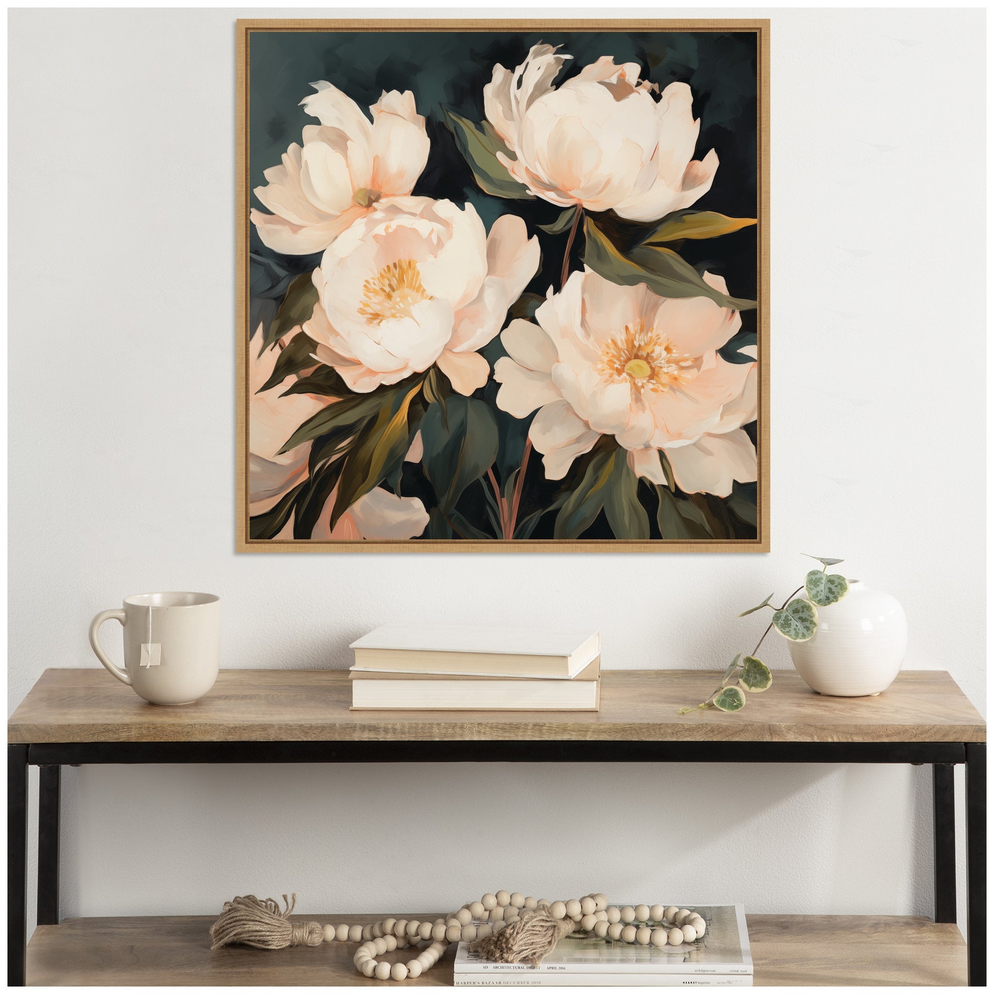 Sylvie Beautiful Painterly Floral Bouquets 2 Framed Canvas by The Creative Bunch Studio