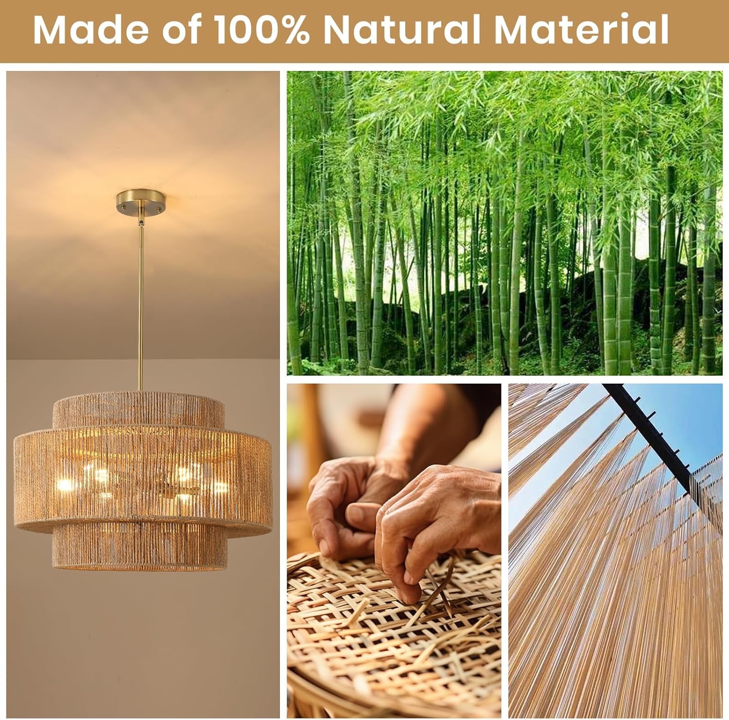 Twenty Four Inch Handwoven Chandelier Dining Room Fixture-3