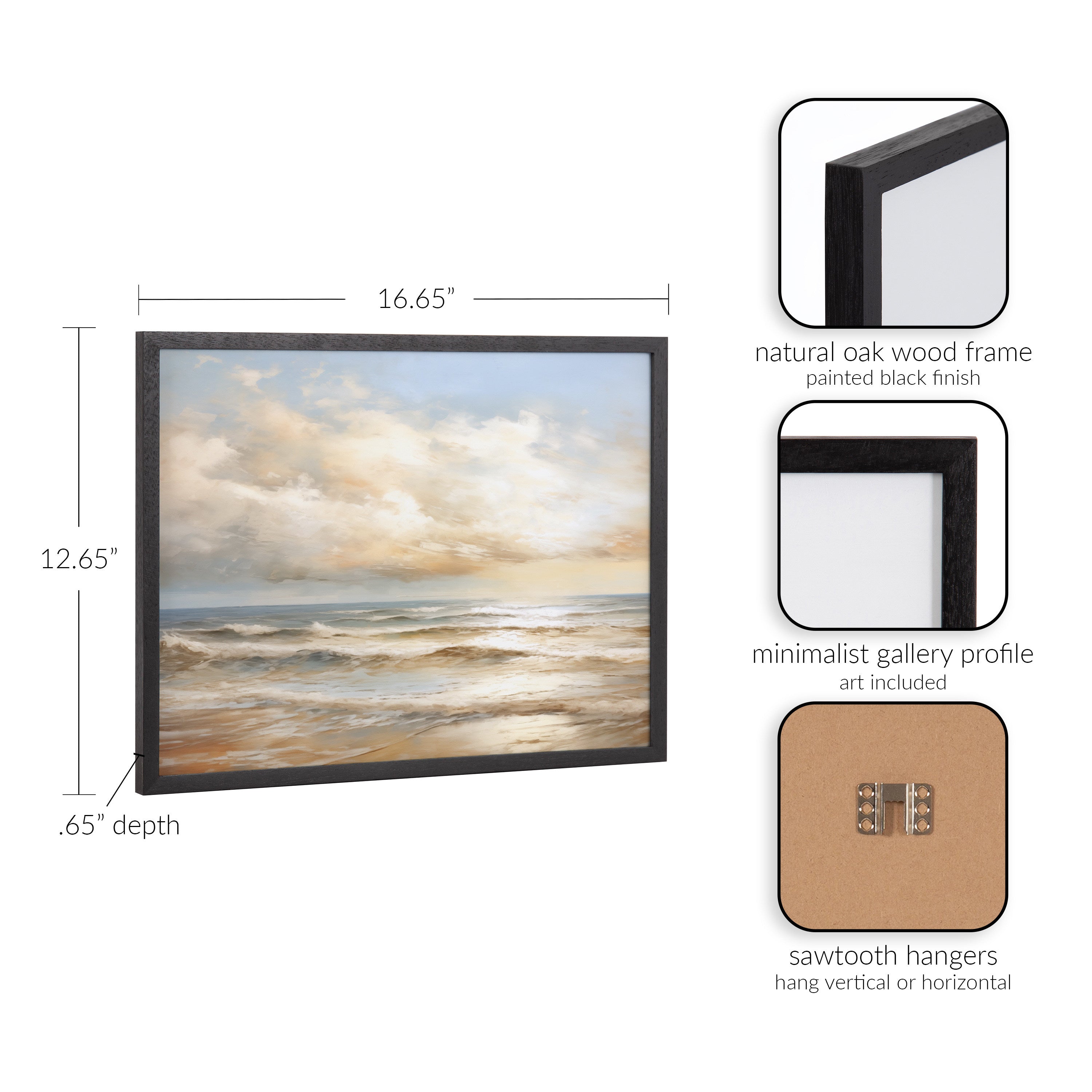 Gallery Beach Waves Sunset Cloud Landscape Print by The Creative Bunch Studio