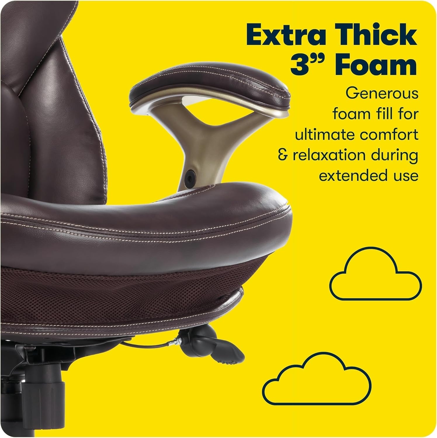 Claremont Ergonomic Office Chair Lumbar Support Chestnut