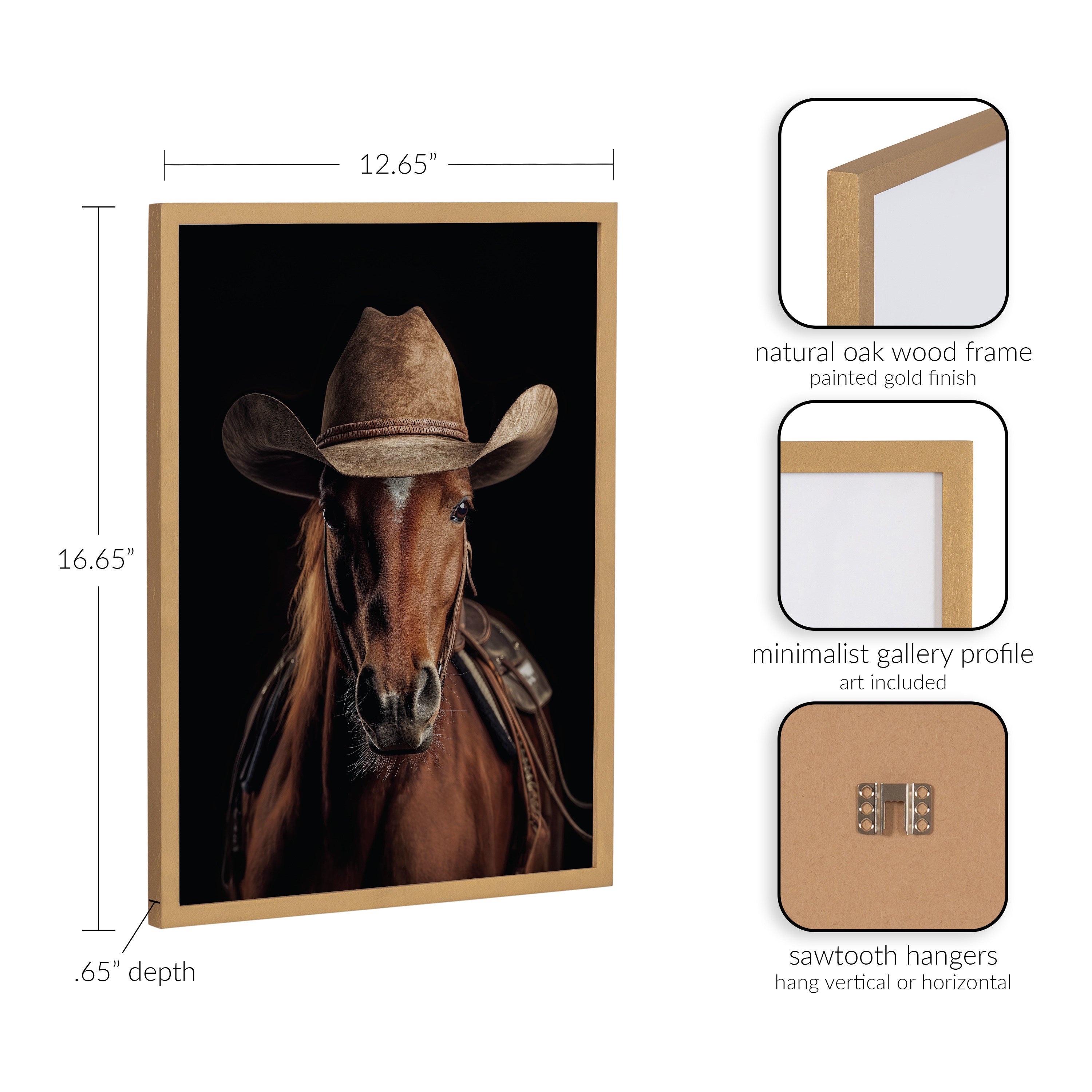 Gallery Horse Wearing a Western Cowboy Hat Print by The Creative Bunch Studio