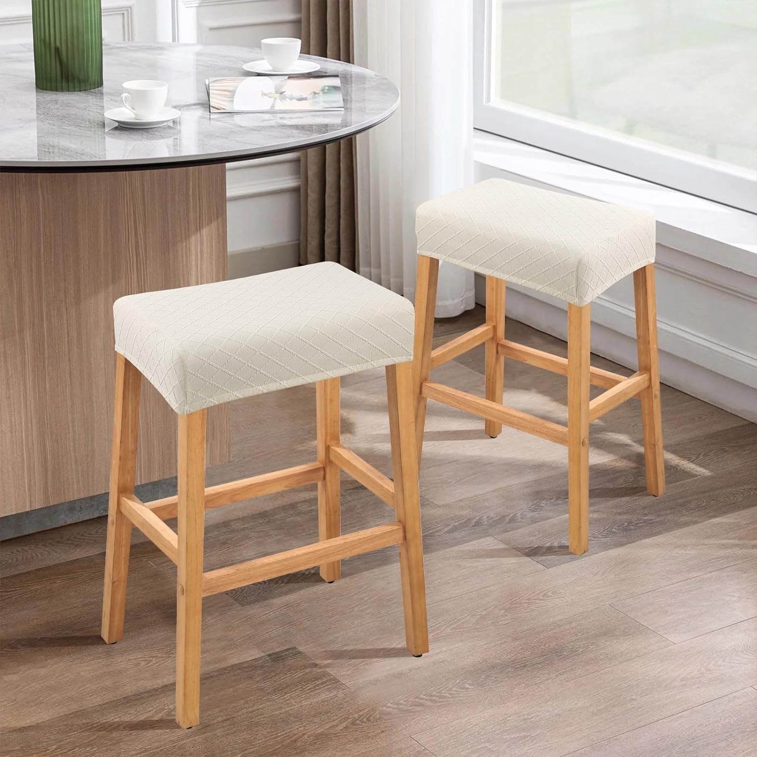 Rectangle Stool Covers 2 Pack Waterproof Stretch Bar Stools