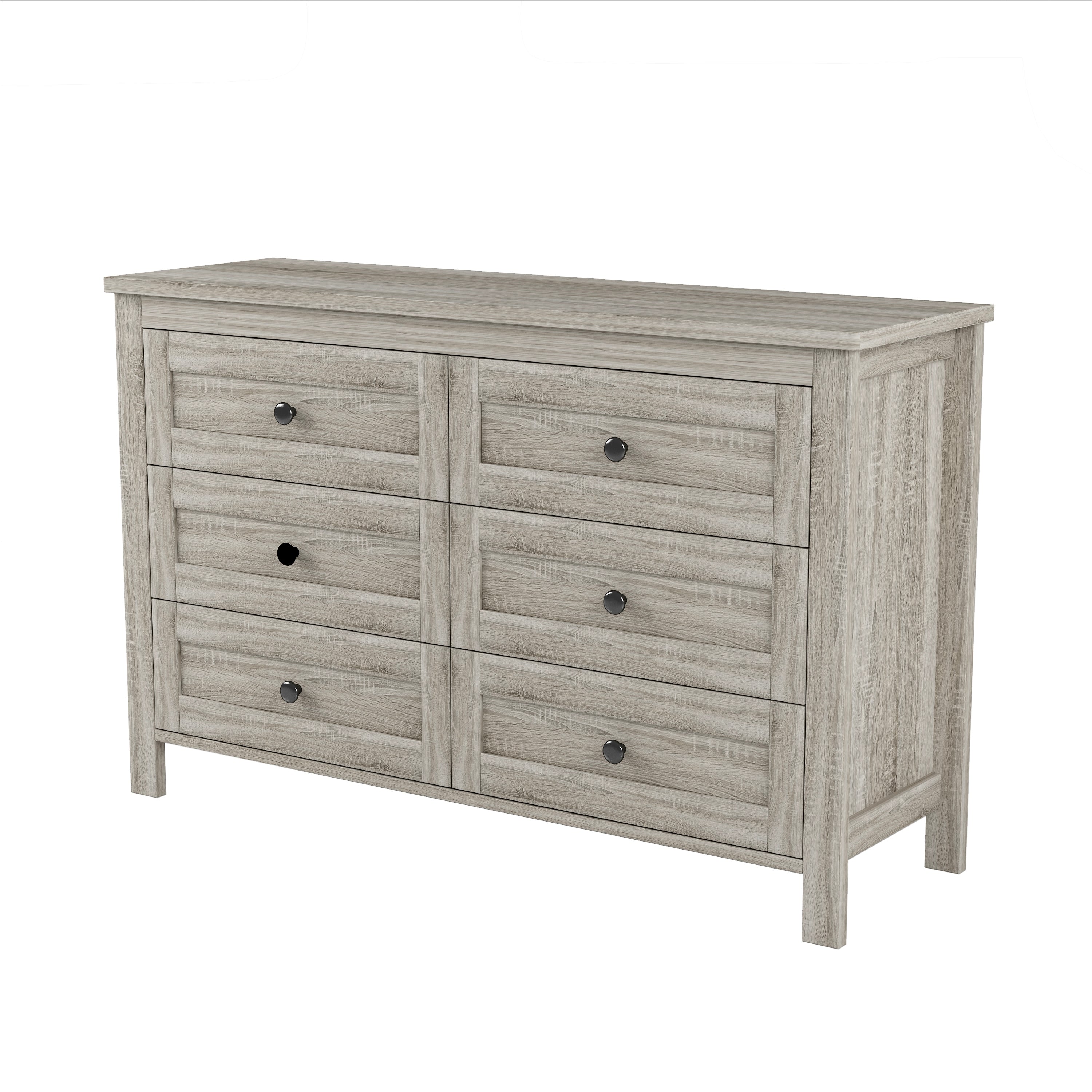3-Pieces Bedroom Set Queen Size Farmhouse Platform Bed with Storage Headboard and Charging Station