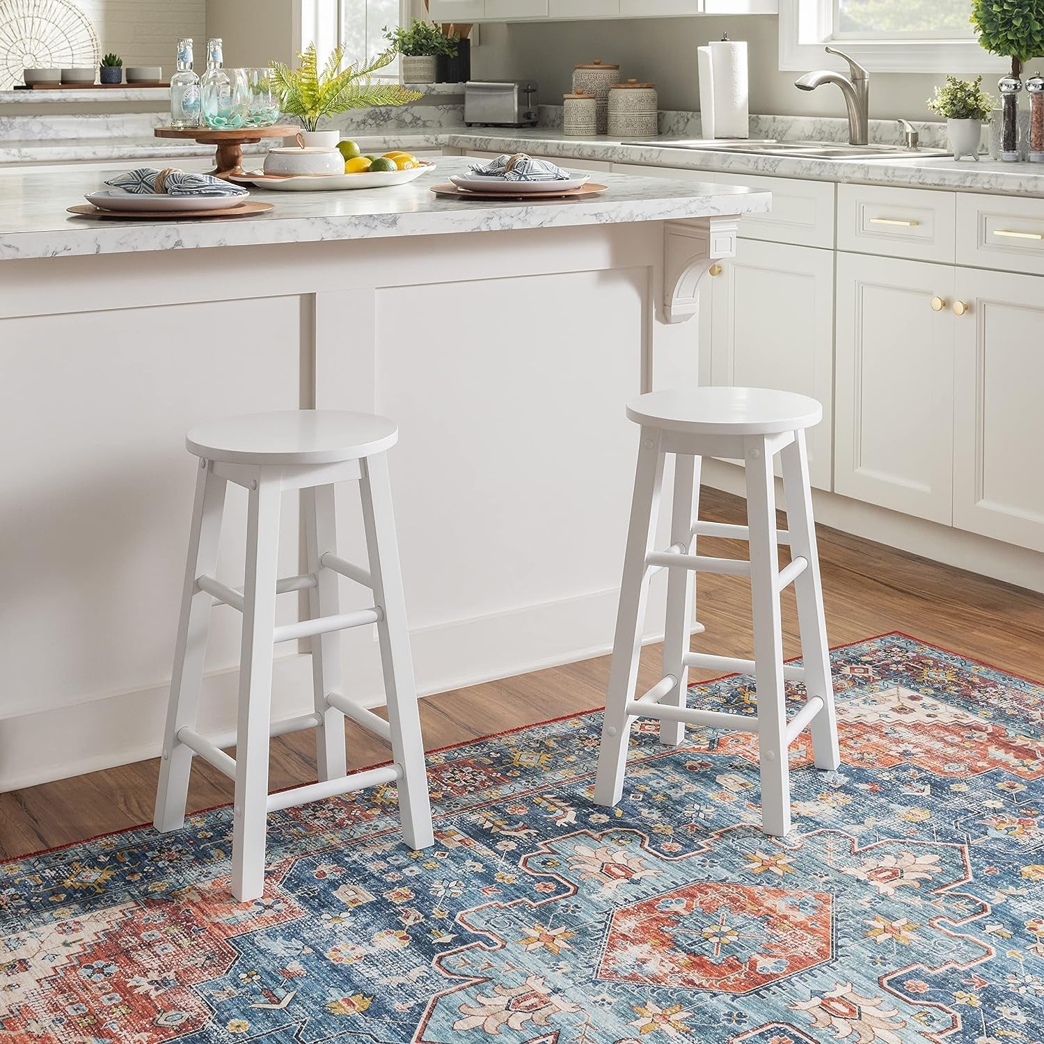 Zeke White 24 Inch Counter Stool Modern Kitchen Seating
