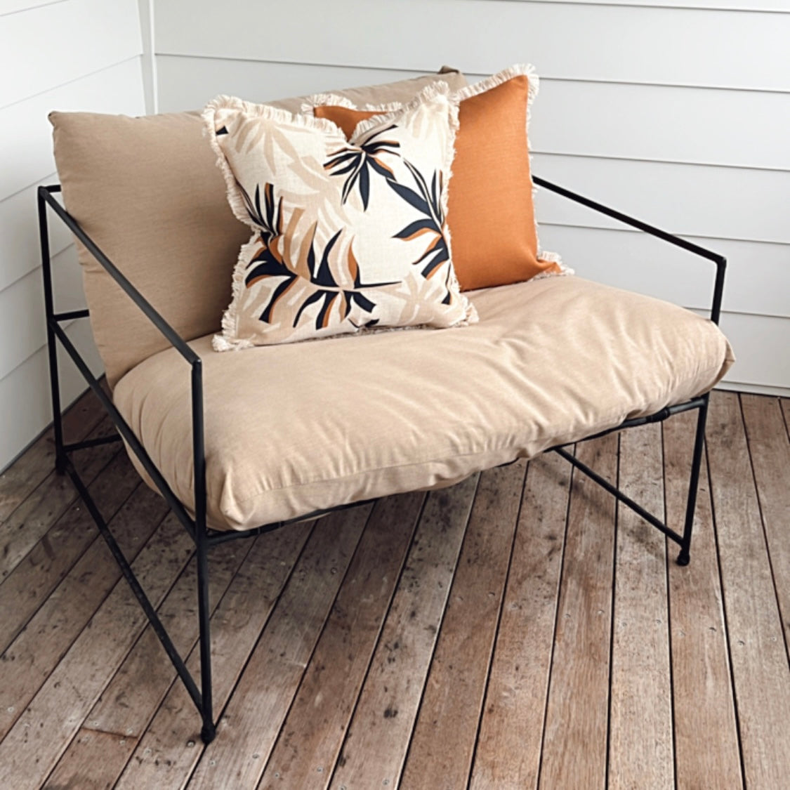 Cushion Cover-Coastal Fringe-Alfresco Beige-60cm x 60cm-4