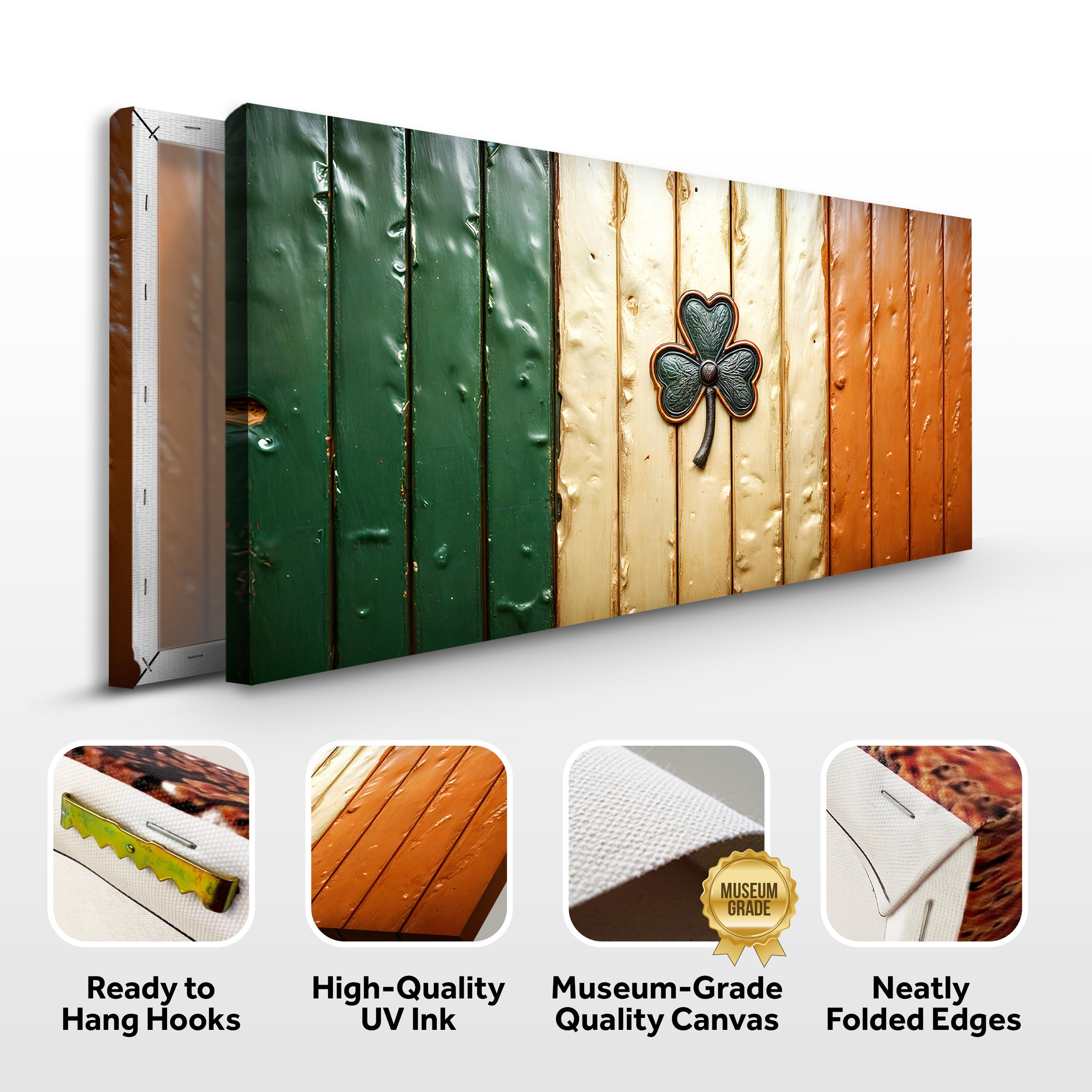 Irish Shamrock Glory Wooden Flag Wall Art II