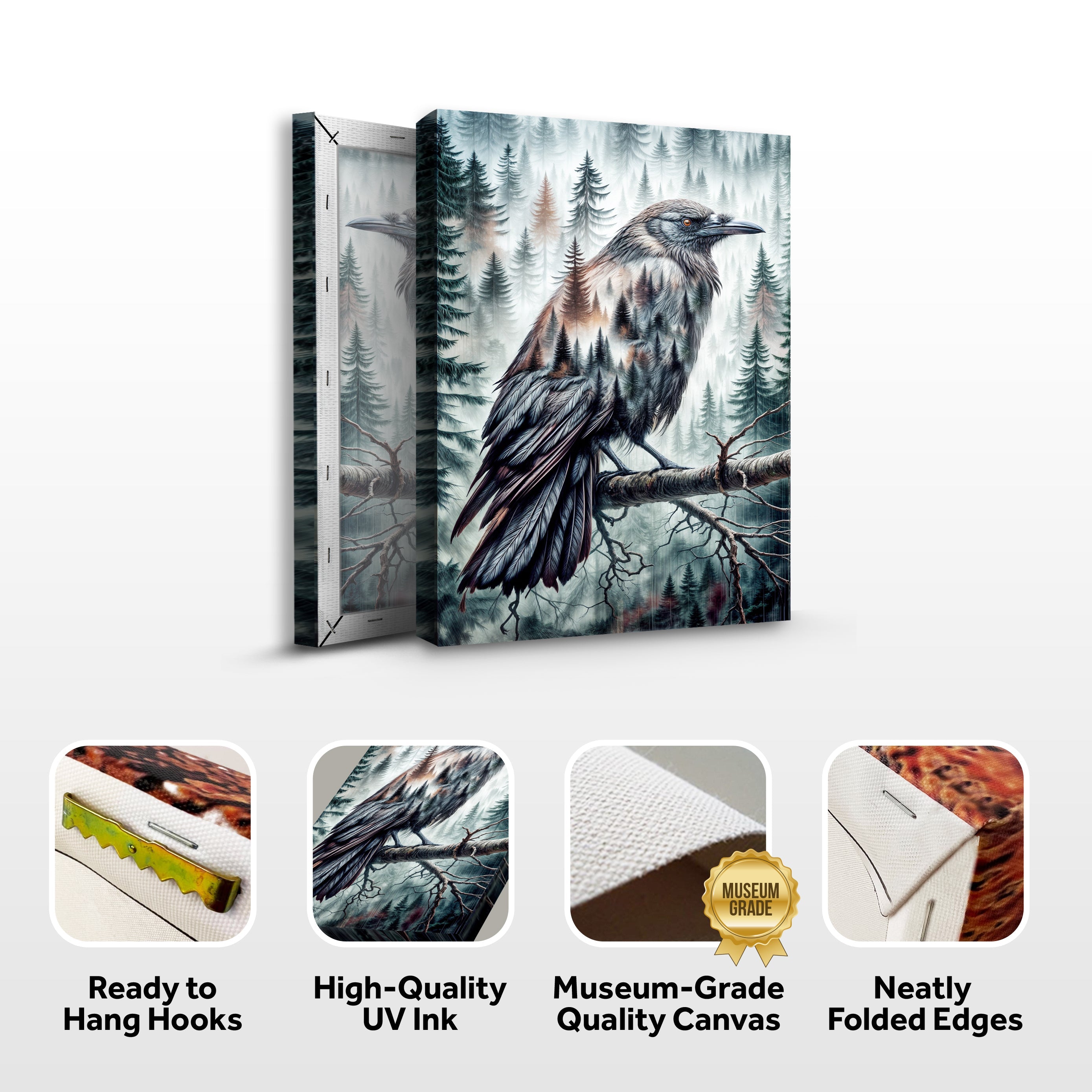 Crow Double Exposure Wall Art