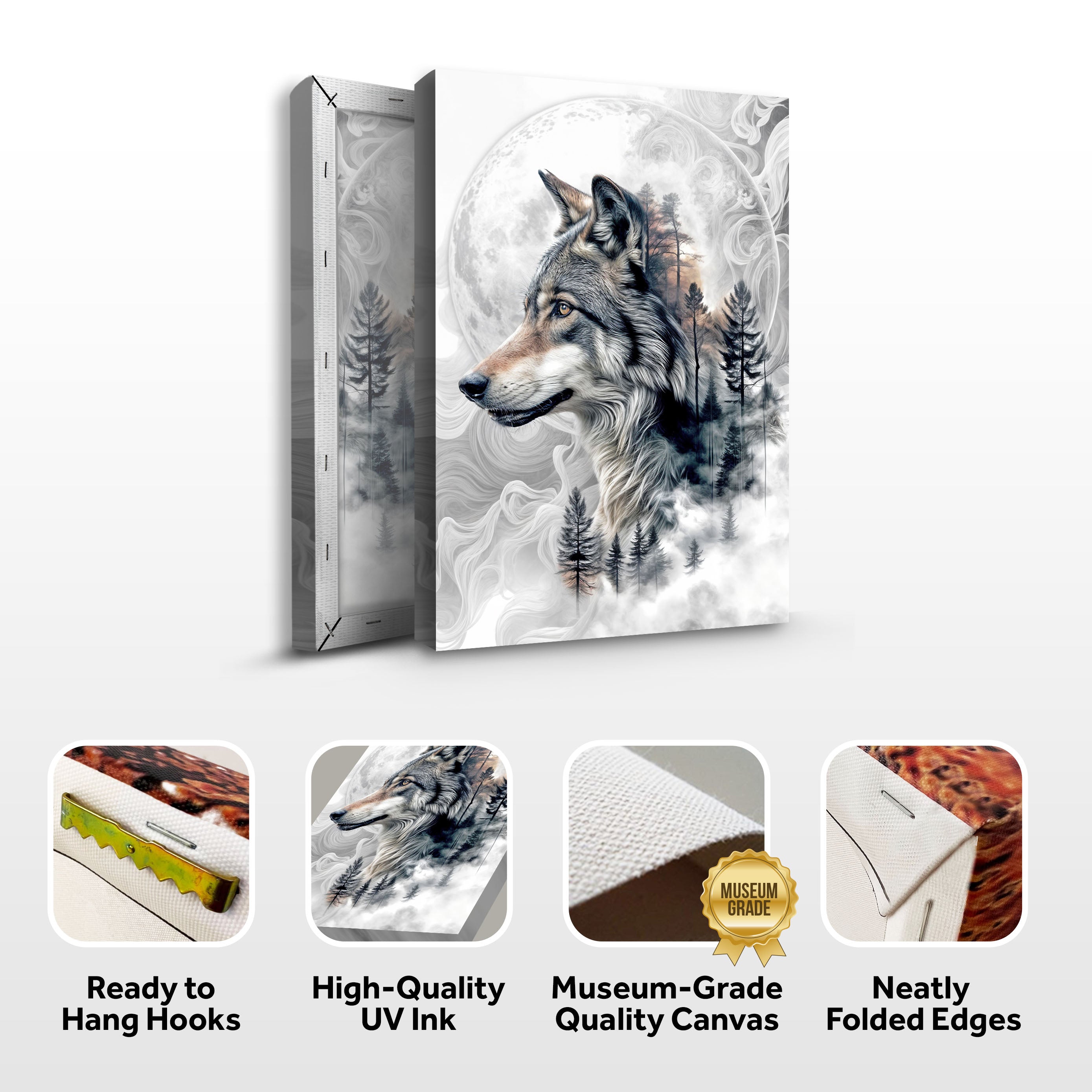 Wolf Double Exposure Wall Art