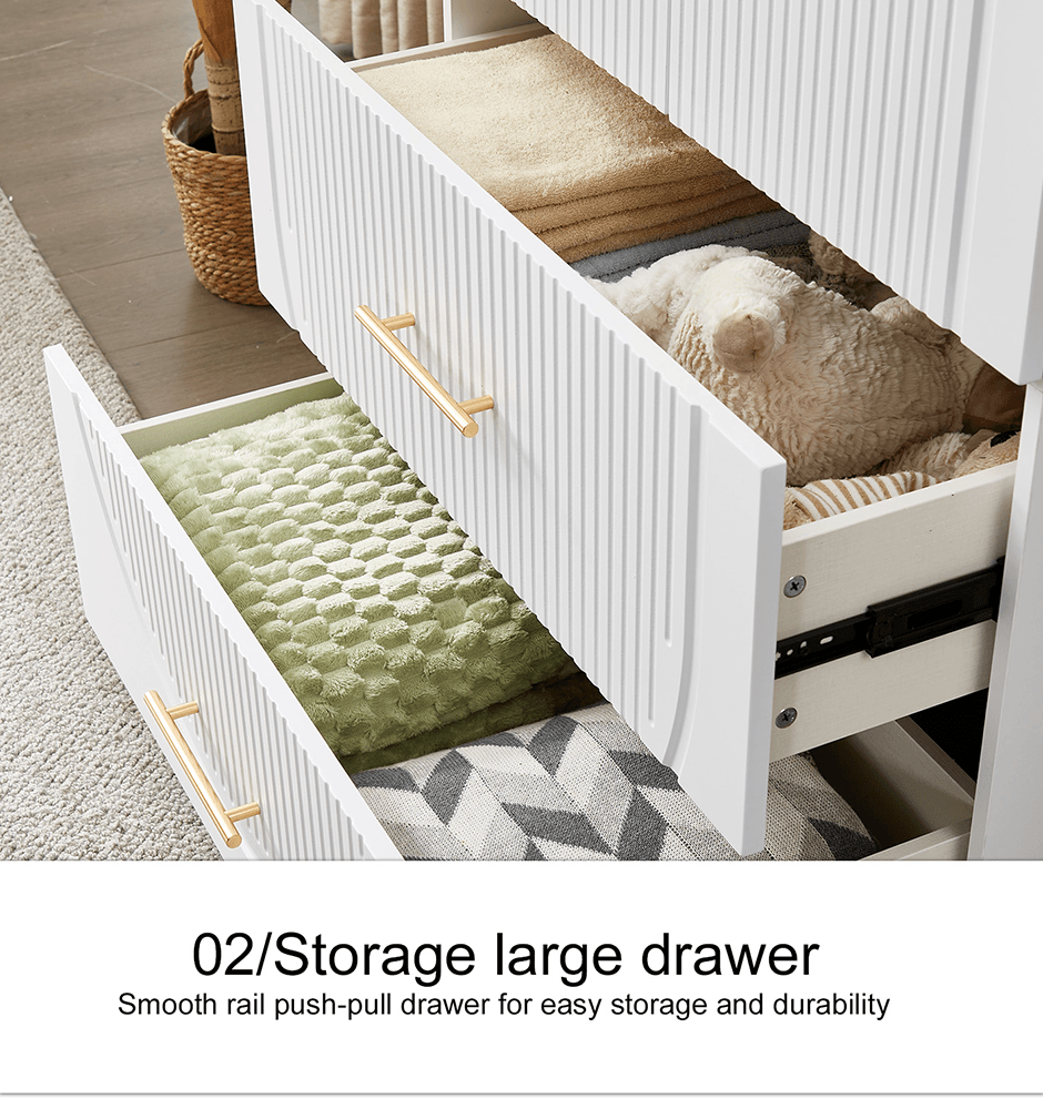 74.2" H White Modern Wooden Armoire Wardrobe – 2 Doors, 2 Drawers Freestanding Closet with Hanging Rod - PRHOMZ