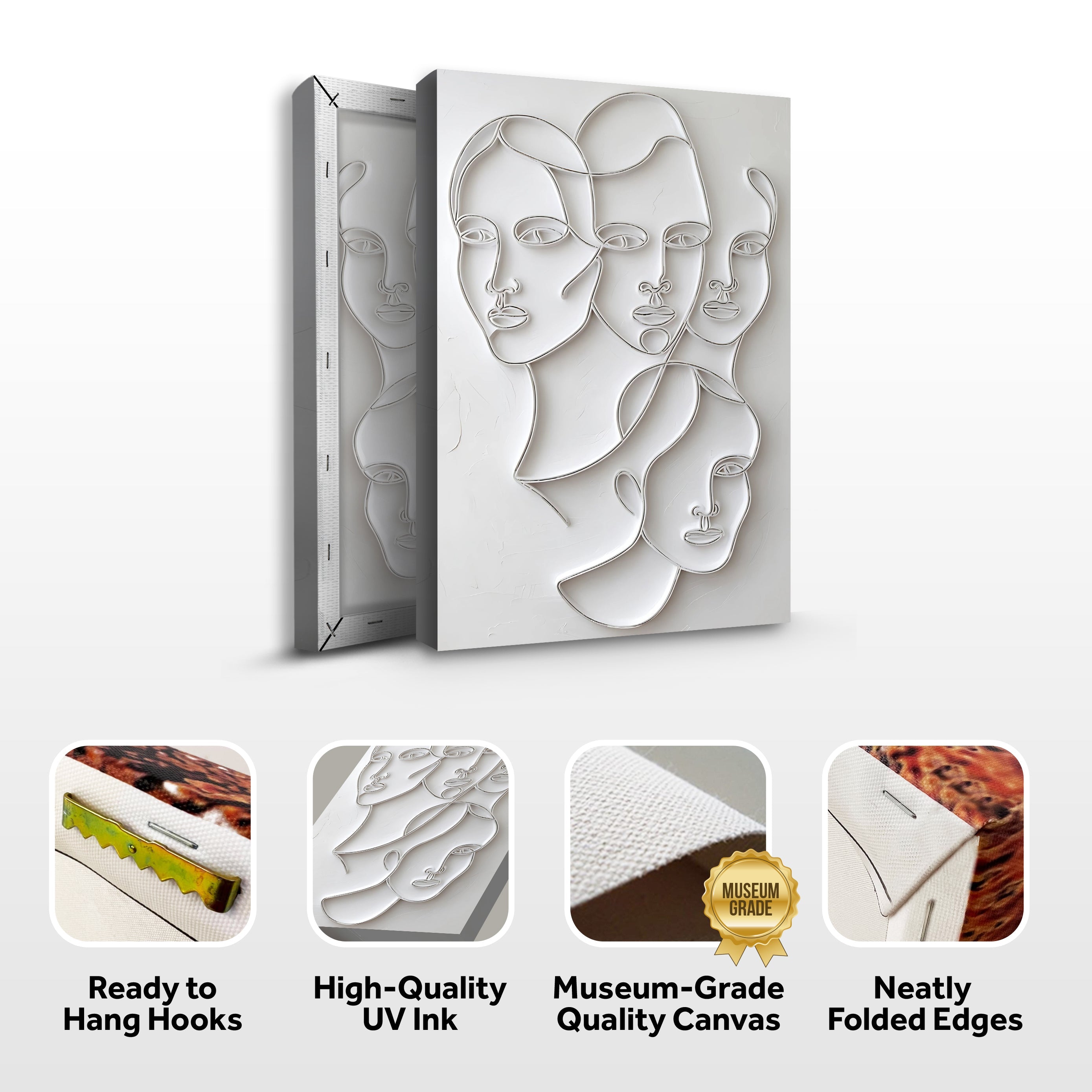 3D Minimalist Faces Wall Art