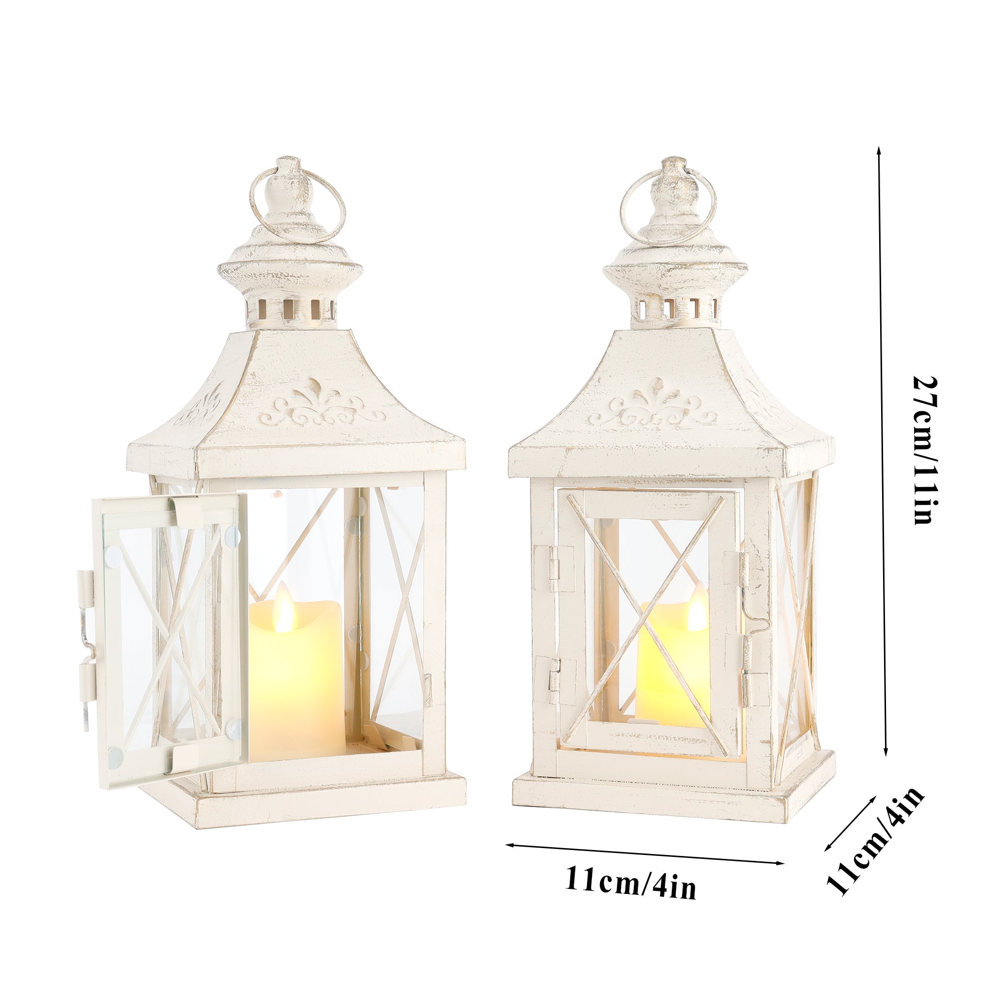 11'' High Decorative Candle Lantern (Set of2)-3