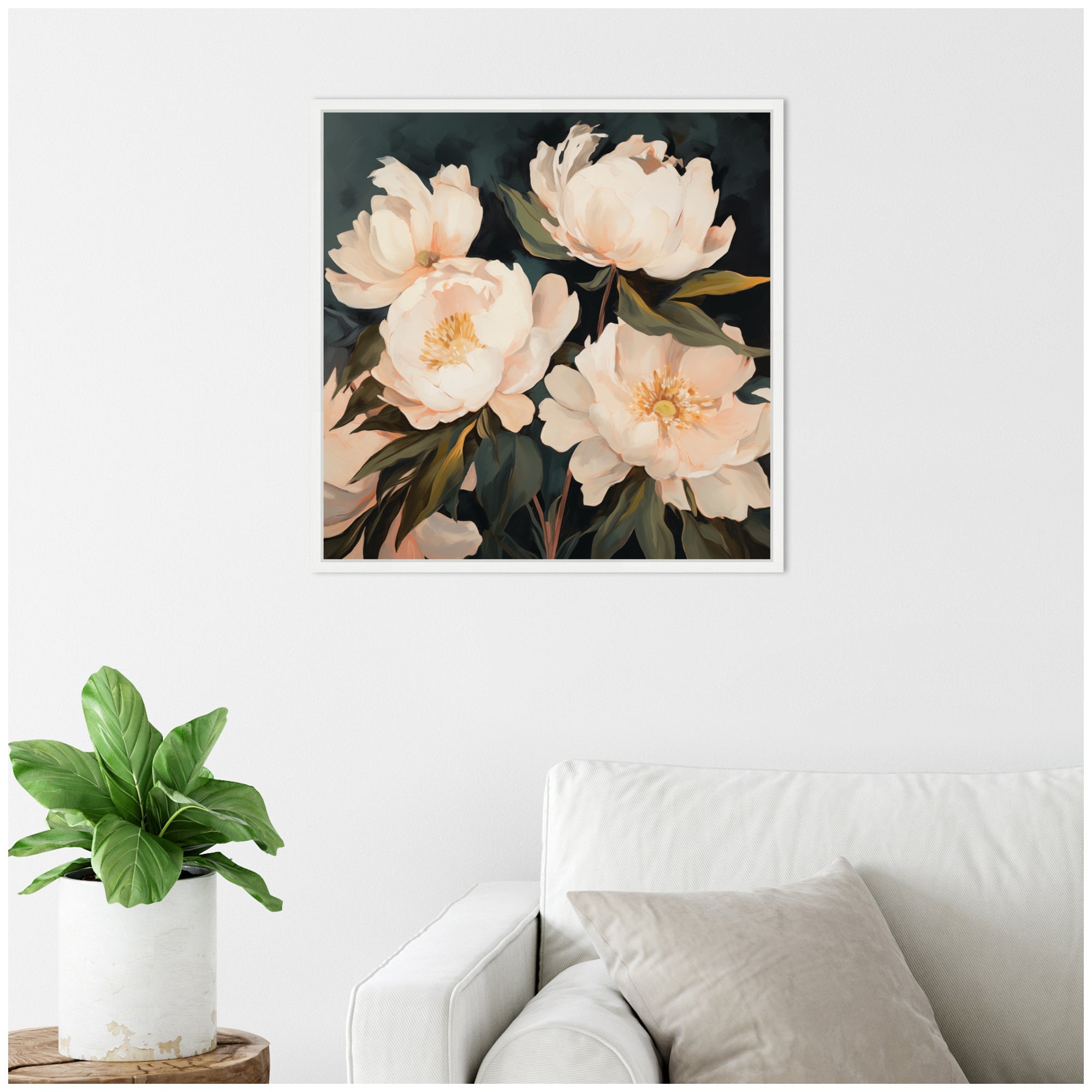 Sylvie Beautiful Painterly Floral Bouquets 2 Framed Canvas by The Creative Bunch Studio