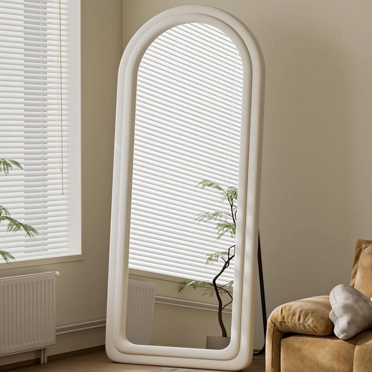 Arched Full Length Floor Mirror 71 X 32 Inches White