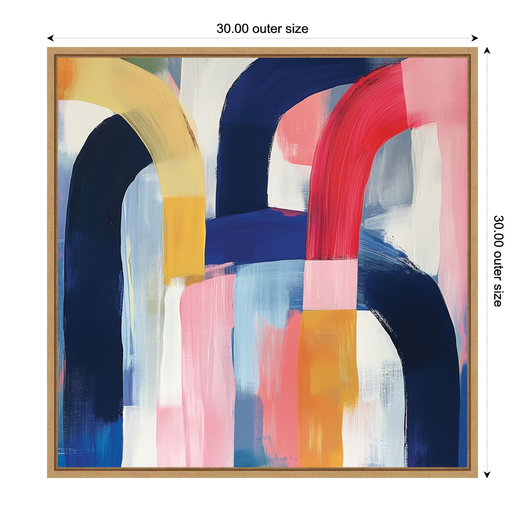 Joyful Abstract by The Creative Bunch Studio Framed Canvas Wall Art Print