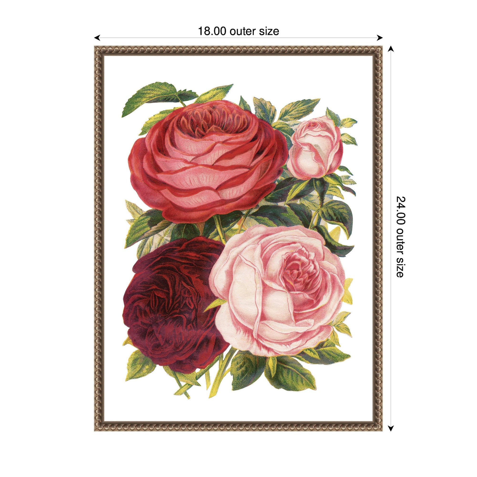 Sylvie Victorian Flowers Framed Canvas by The Creative Bunch Studio