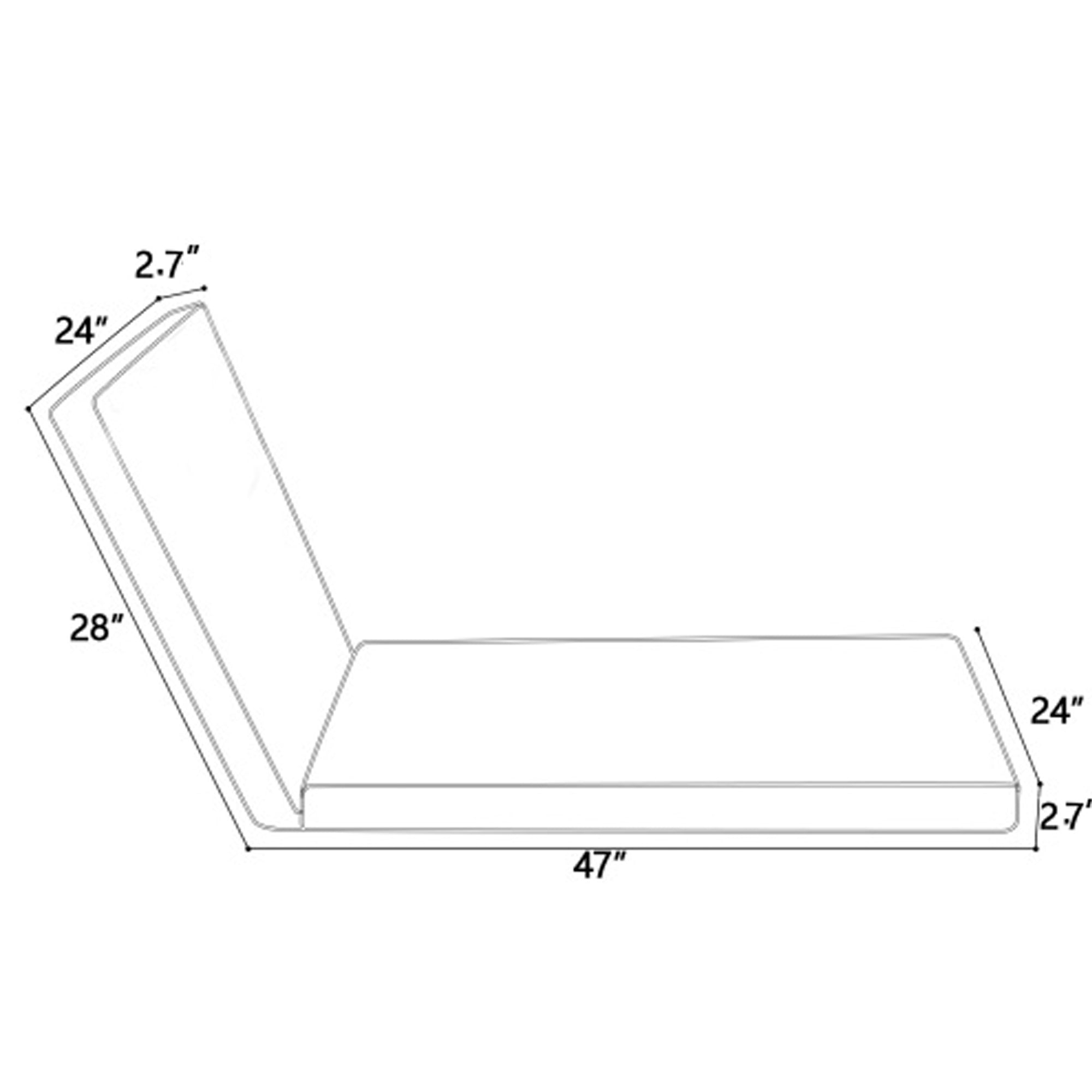 2-Piece Outdoor Chaise Lounge Cushion Set, Smoke Blue