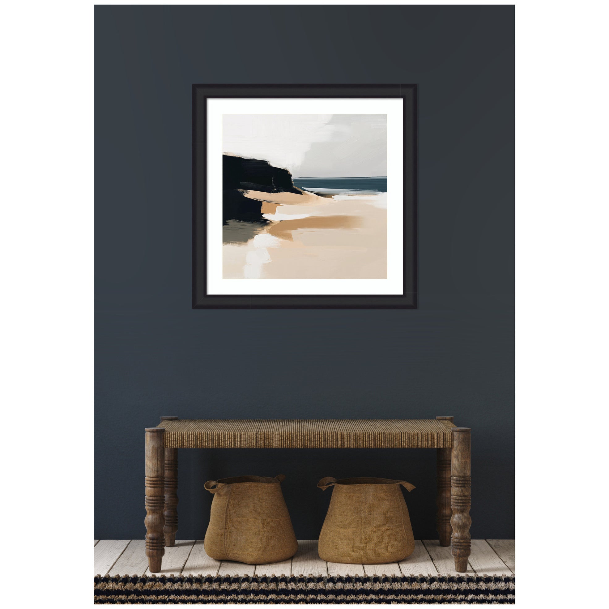 Framed Art Coastal Sand Modern Abstract Landscape I by The Creative Bunch Studio
