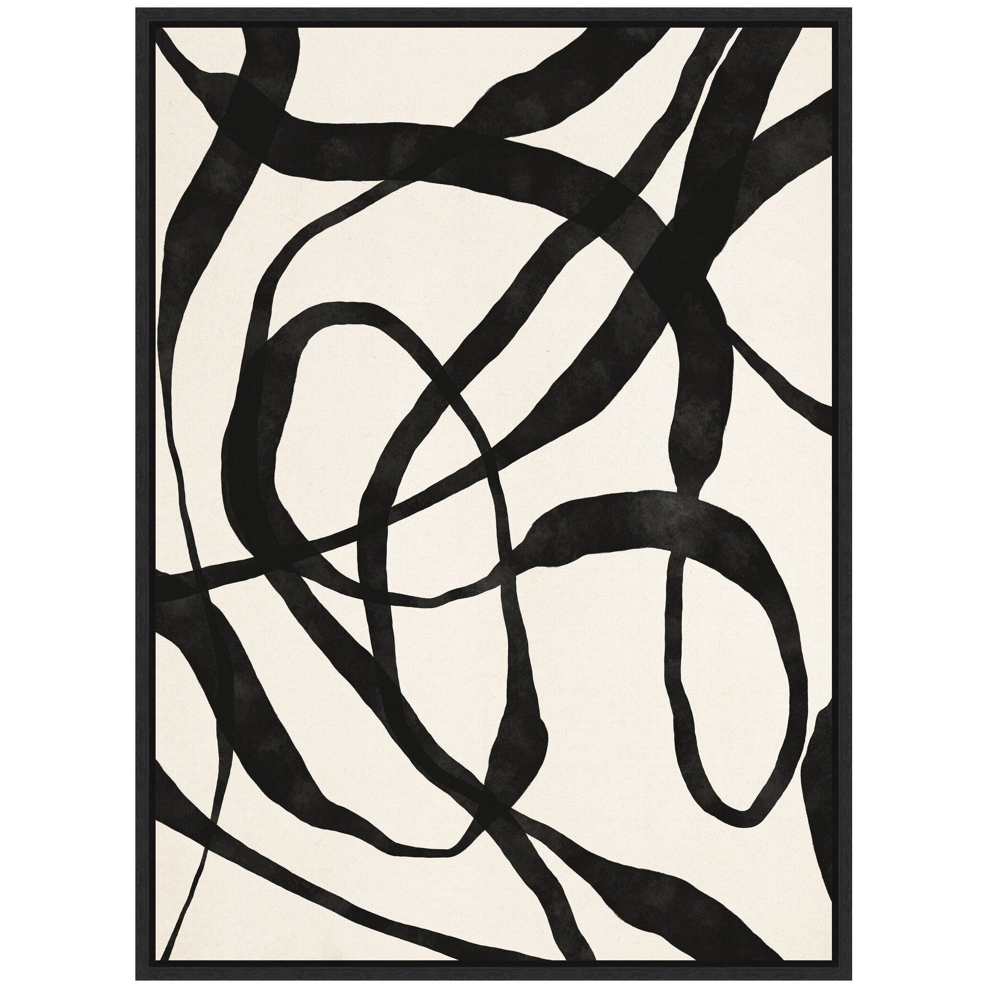 Sylvie Black Twist 4 Framed Canvas by Alicia Bock