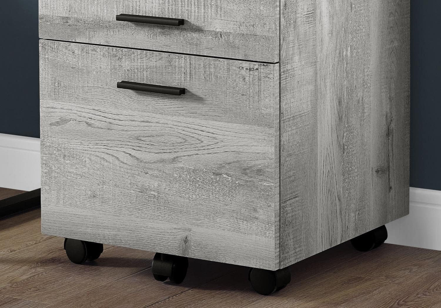 I 7401 Rolling File Cabinet 3-Drawer Gray Laminate