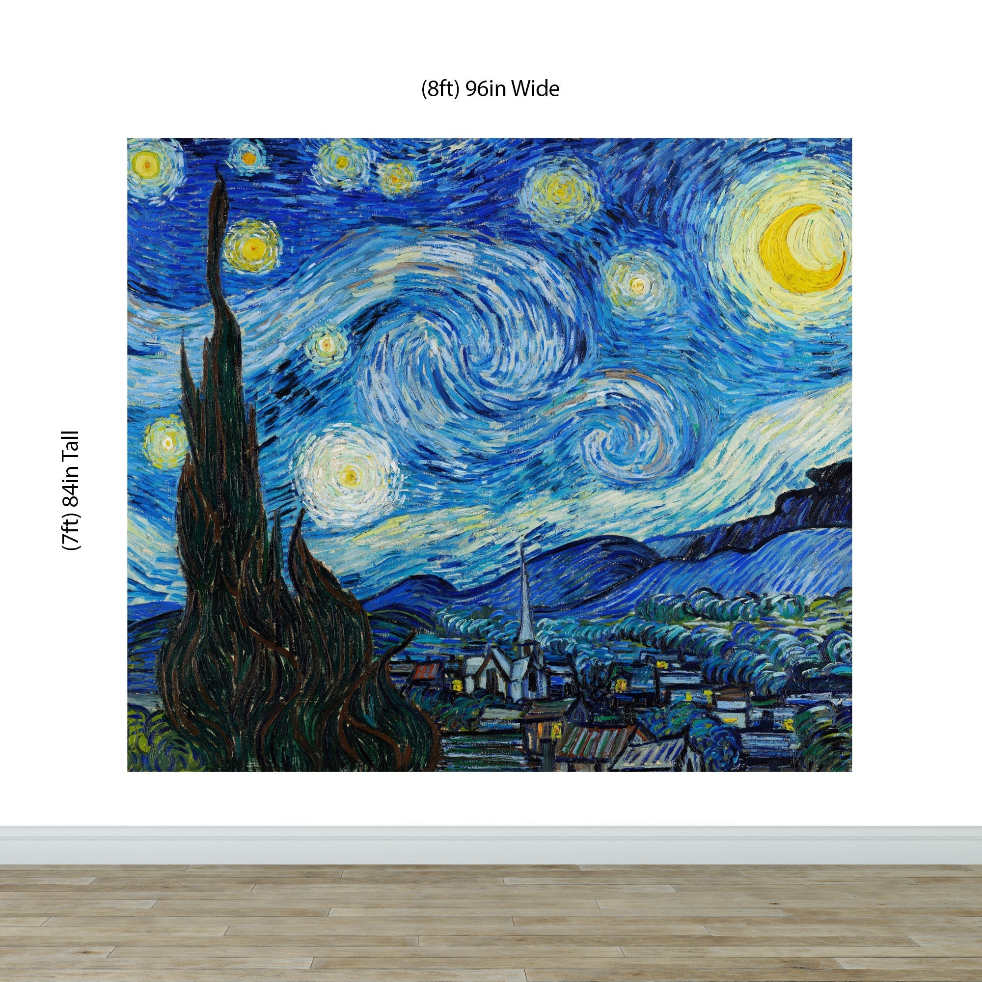 Vincent Van Gogh's The Starry Night Painting Wallpaper Mural. #6742